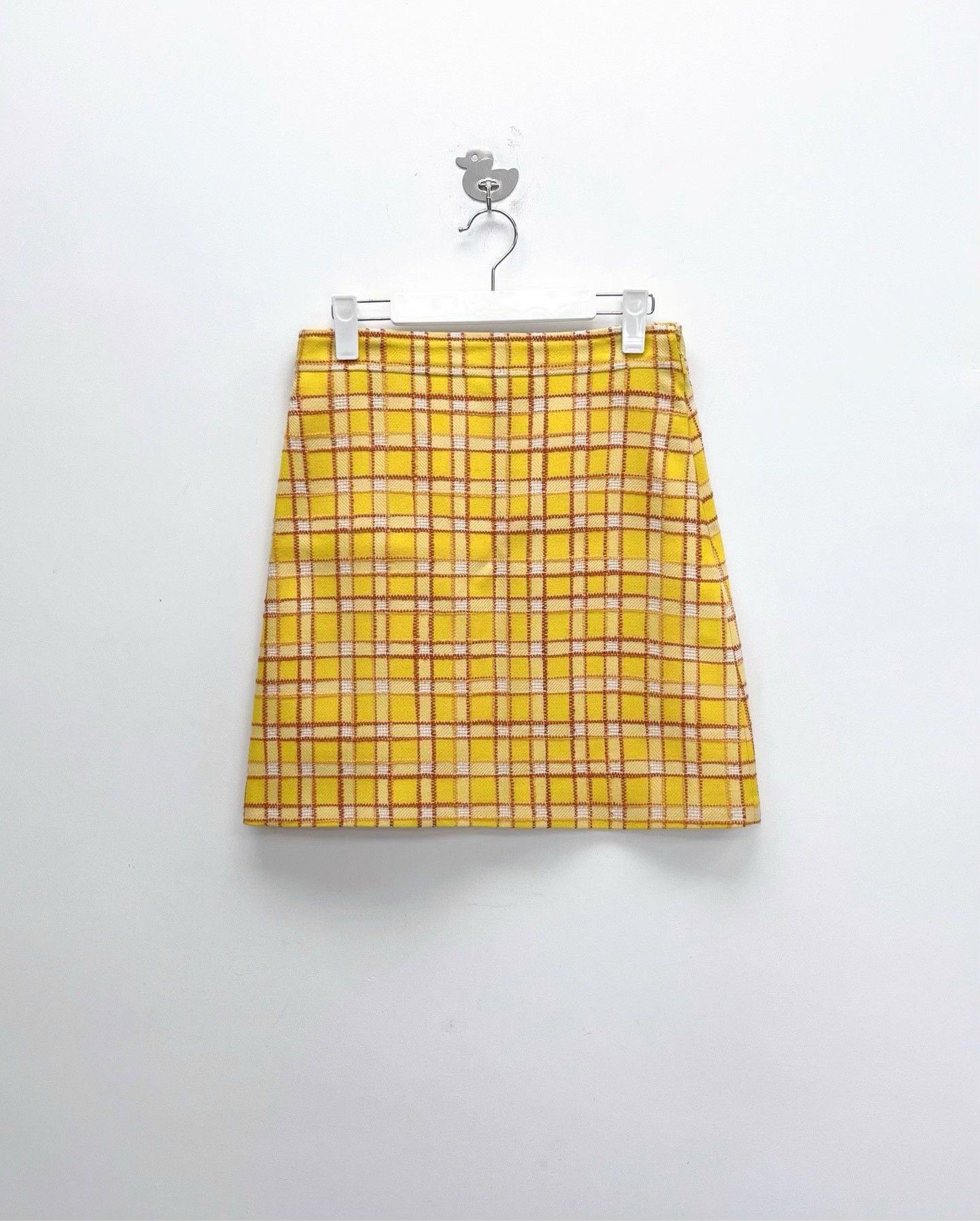 Gucci Gucci Yellow Plaid Wool Knit Skirt Size 42" / US 20 - 1 Thumbnail