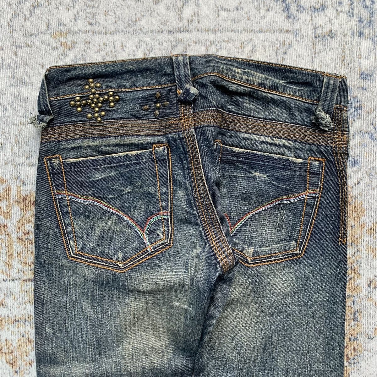 Japanese Brand Rare Japanese Brand Back Number Studded Flared Pants Size 28" / US 6 / IT 42 - 6 Thumbnail