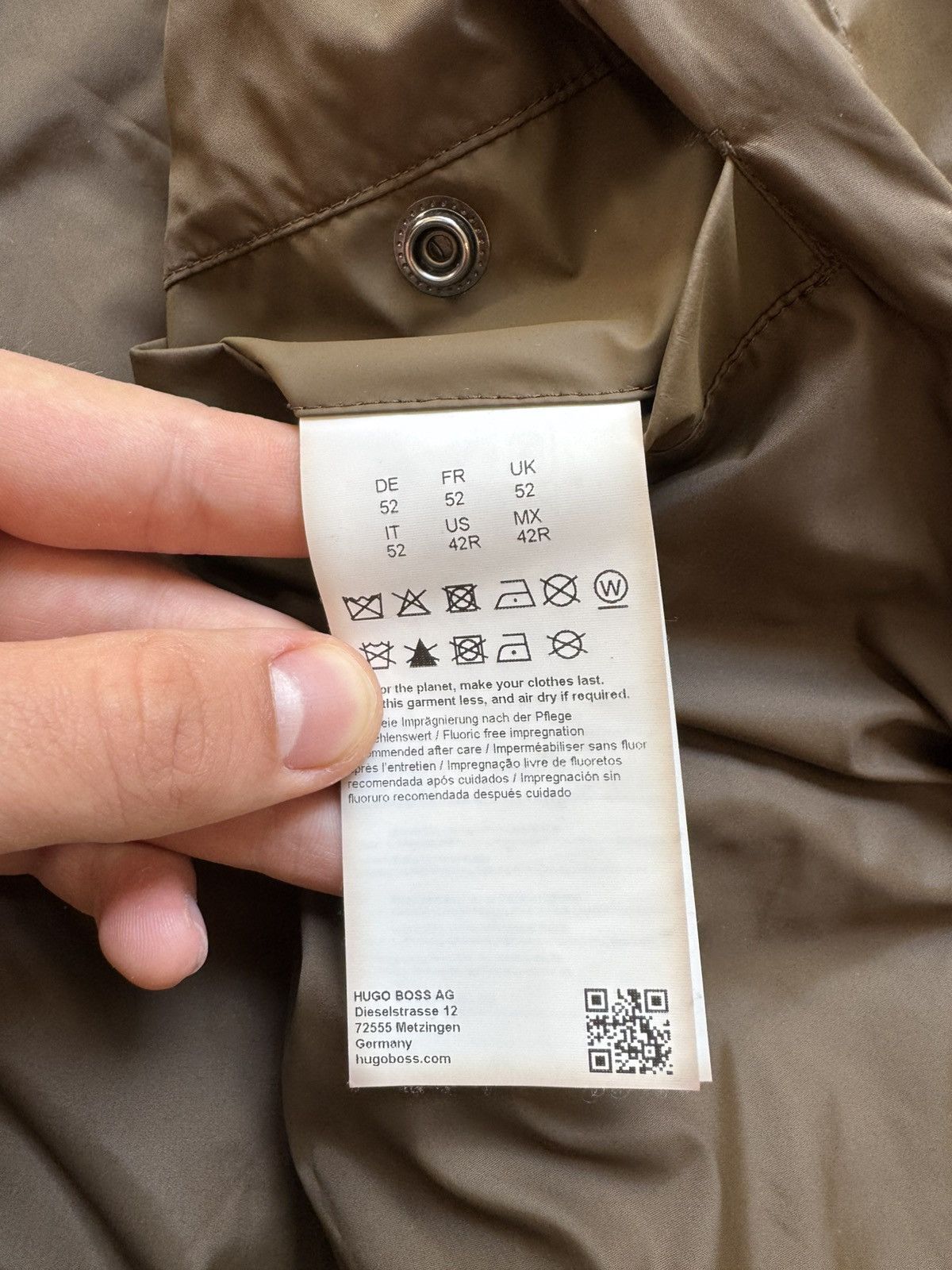 Hugo Boss Hugo Boss Caradoc Men’s Quilted Bomber Jacket – Brown Size US L / EU 52-54 / 3 - 4 Thumbnail
