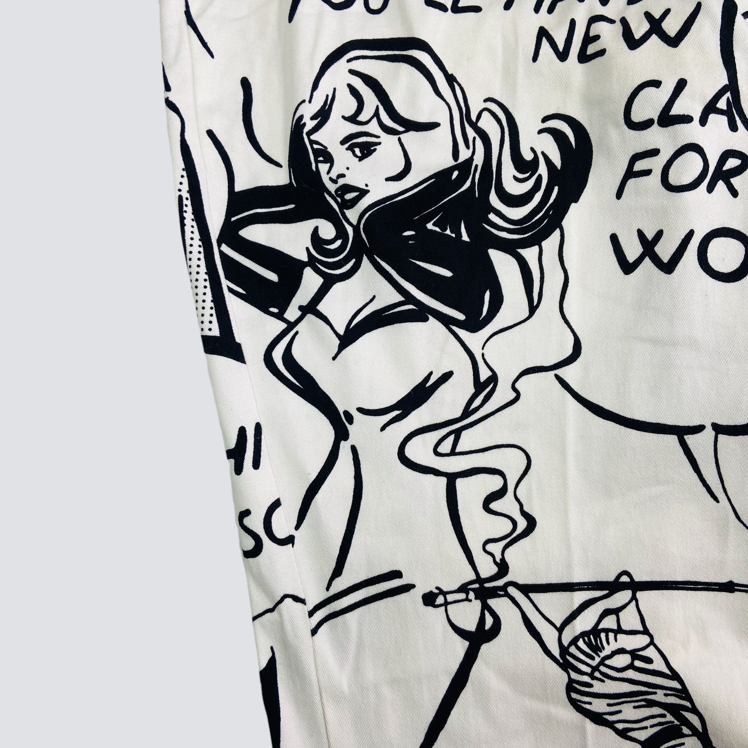 Vintage BAGGY FLARE ARCHIVE 1990s COMICS OVERPRINTED PANTS - № 3090 Size US 34 / EU 50 - 12 Thumbnail