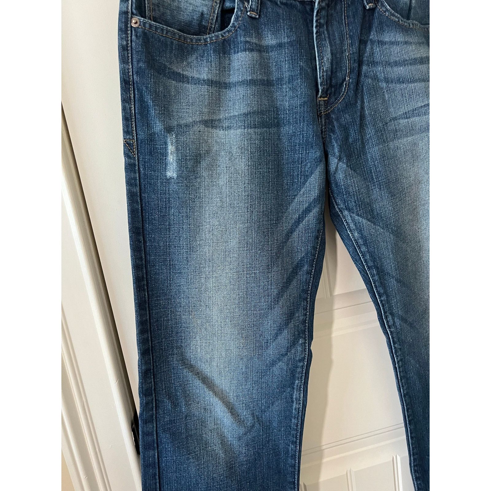 Guess Mens Jeans 31 x 32 Lincoln Slim Straight Leg Faded Whiskered Size US 31 - 9 Thumbnail