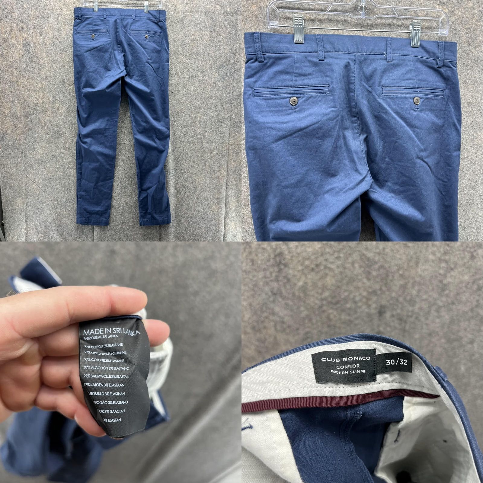 Club Monaco VINTAGE? No — Club Monaco Pants Men 30x30 Adult Blue Navy Chino Flat Front Modern Slim Fit Shirt Size US 30 / EU 46 - 8 Thumbnail