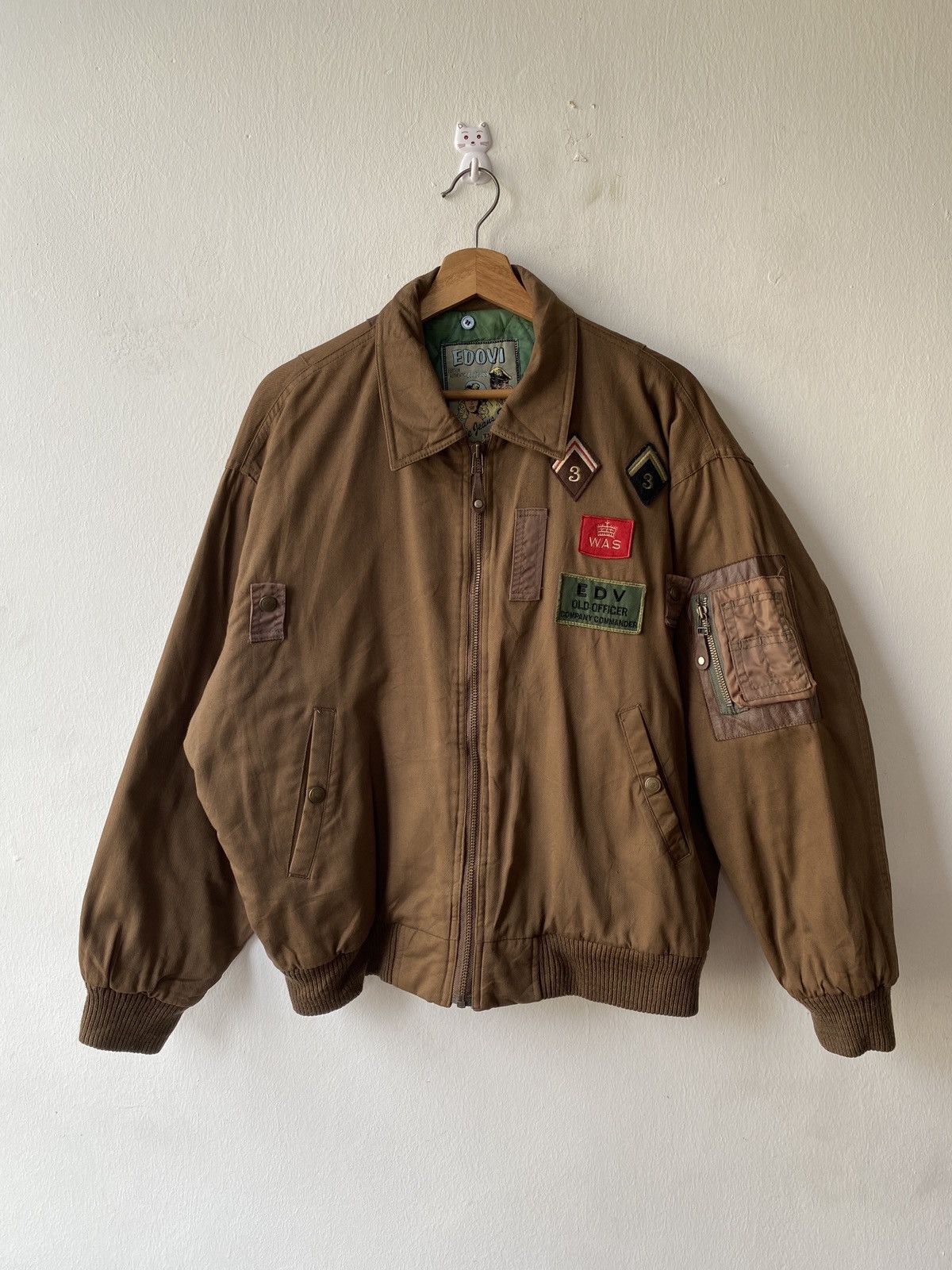 Japanese Brand 1990s - Edovi Tradition Commander Military Bomber Jacket Size US L / EU 52-54 / 3 - 3 Thumbnail