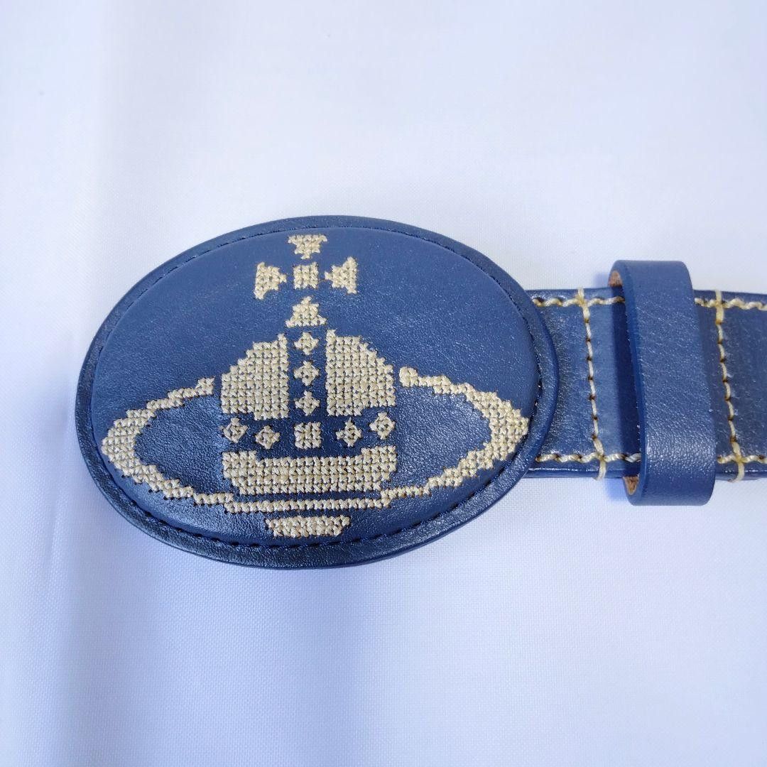 Vivienne Westwood Orb Contrast Stitch Leather Belt Size ONE SIZE - 4 Thumbnail