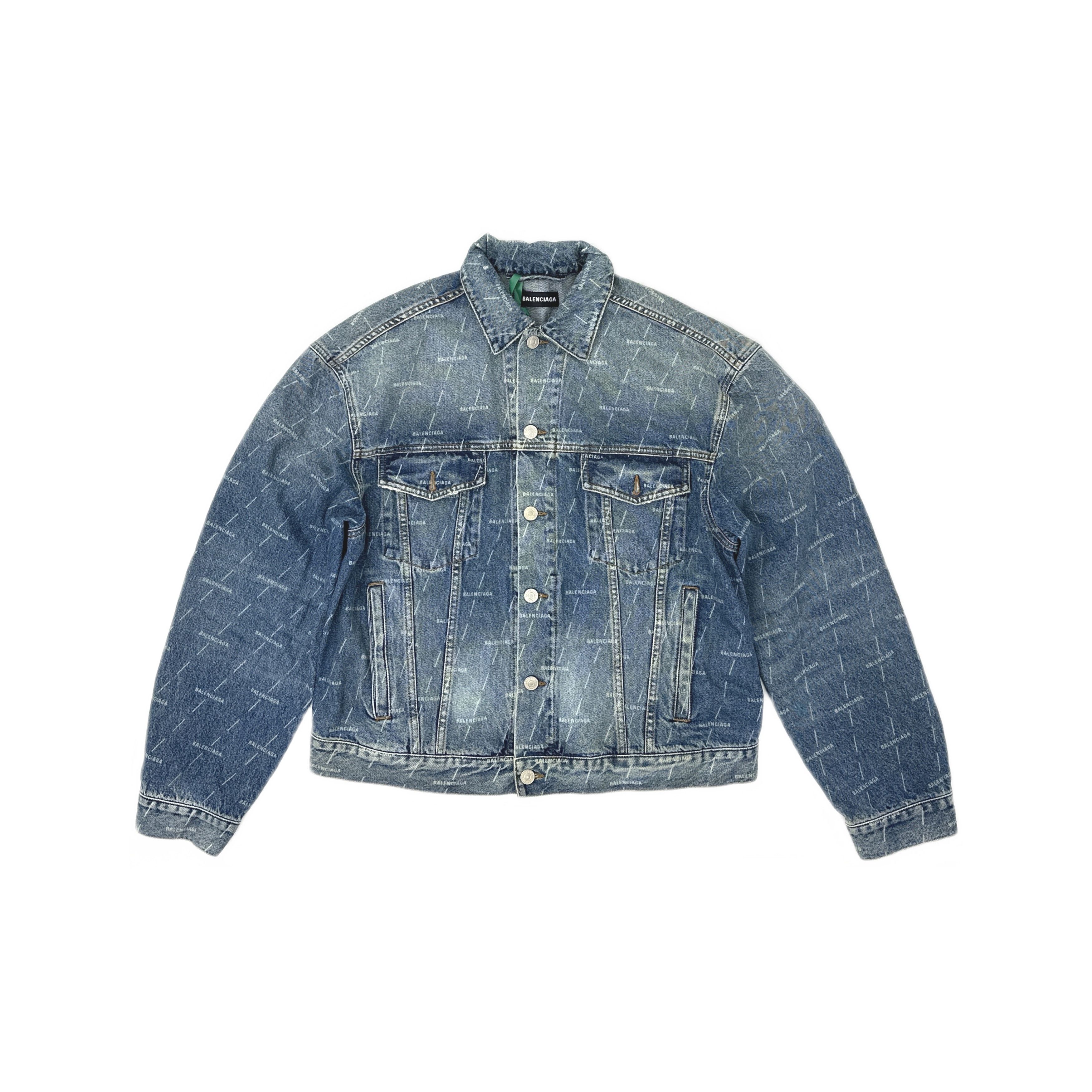 Balenciaga Balenciaga All-over Logo Denim Jacket Size 50 Size US M / EU 48-50 / 2 - 1 Thumbnail