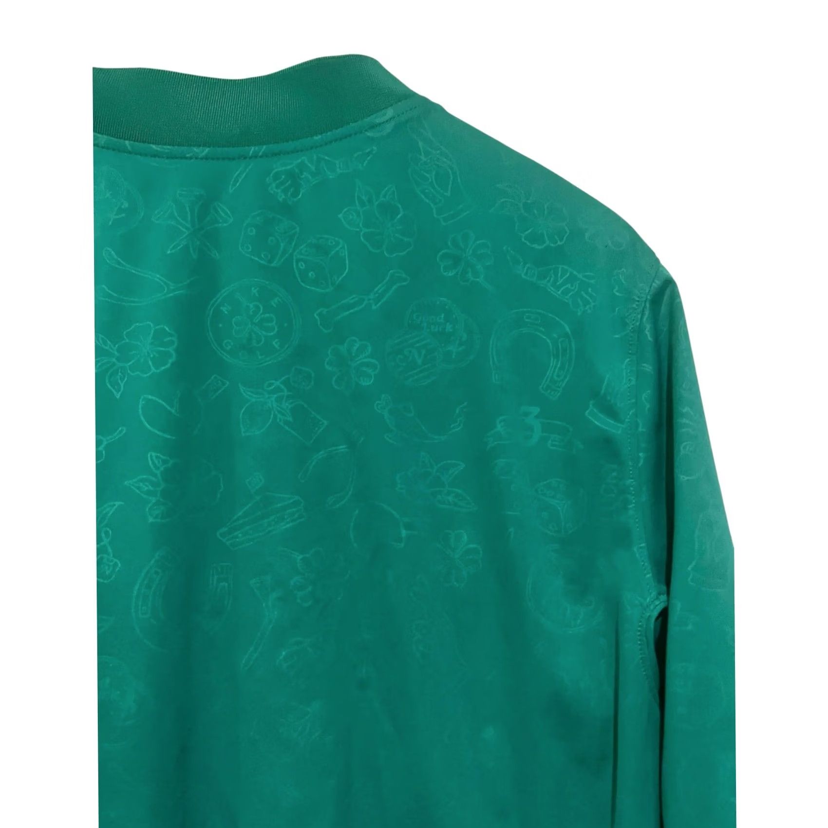 Nike Nike Shield Mens SZ S Green Lucky Embossed Print Pullover Jacket Core Fit Activewear Wind Resistant Water Resistant Size US S / EU 44-46 / 1 - 4 Thumbnail