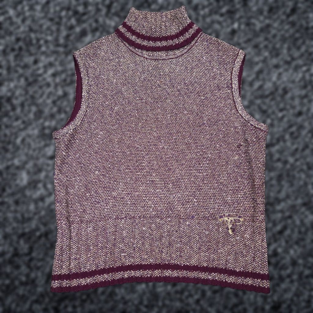 St. John VINTAGE St. John Sport Sweater Vest Women's M Red Wool Angora Embroidered Logo Knit Turtleneck Sleeveless 90s Womens Size M / US 6-8 / IT 42-44 - 1 Thumbnail