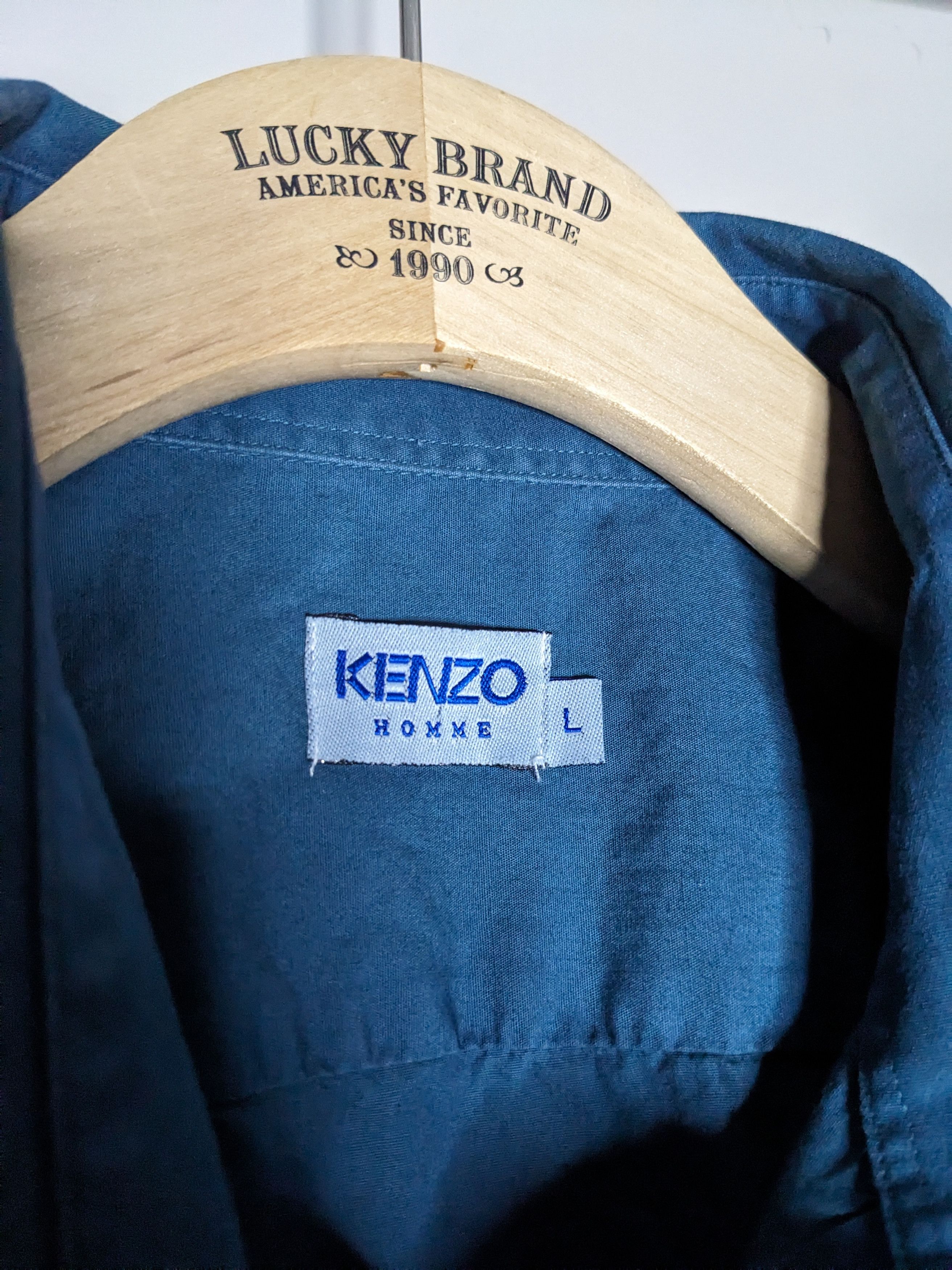 Kenzo VINTAGE Kenzo Homme Button Up Shirt Large Teal Pocket 90s Size US L / EU 52-54 / 3 - 6 Thumbnail