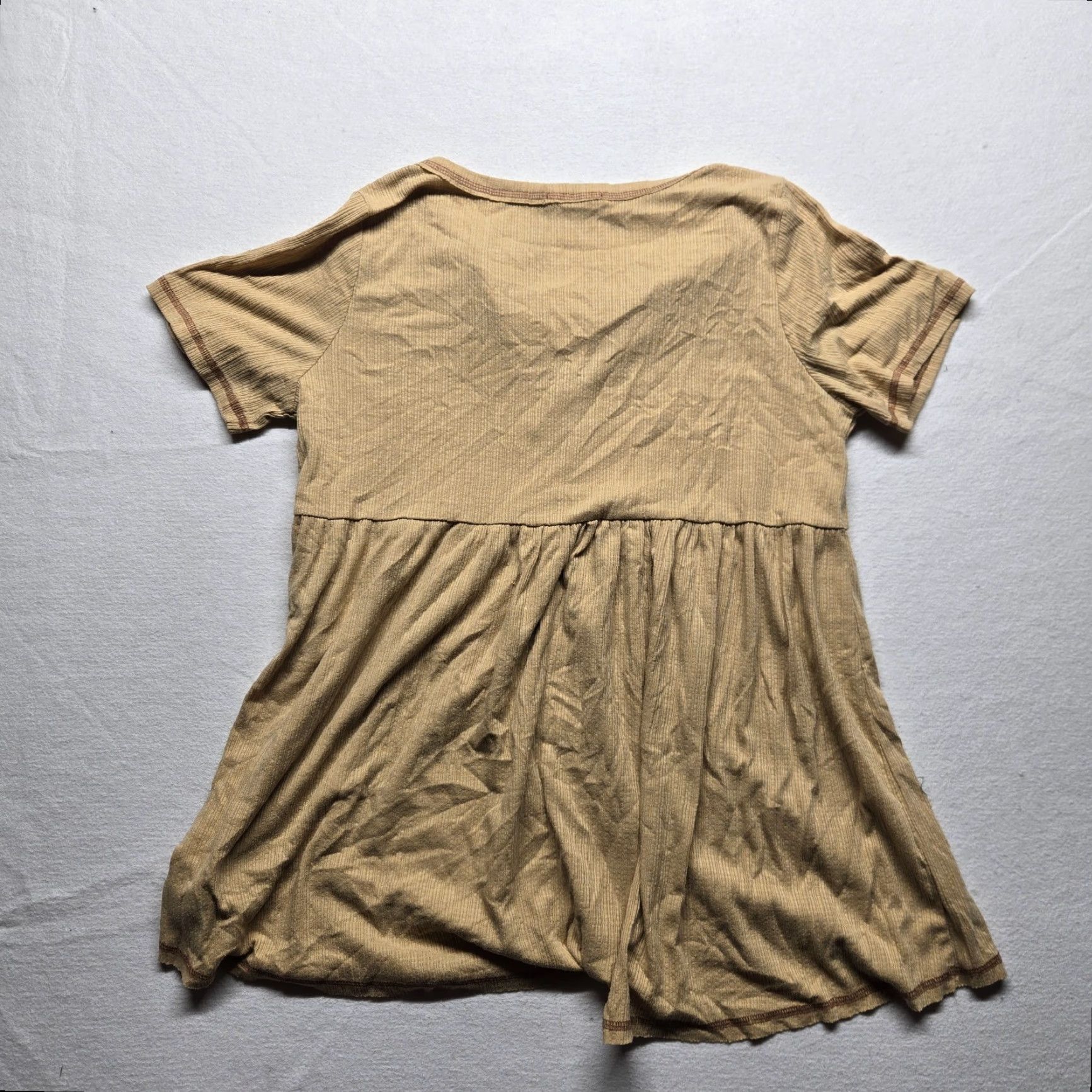Vintage VINTAGE Stripe Women's T-Shirt Casual M Brown Love 90s Basic Short Sleeve Size M / US 6-8 / IT 42-44 - 6 Thumbnail