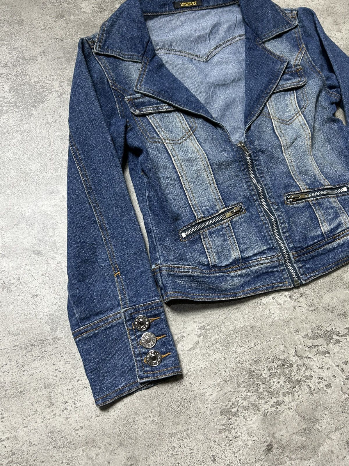 Lip Service 2000s Lip Service Vkei Denim Jacket Size XS / US 0-2 / IT 36-38 - 3 Thumbnail
