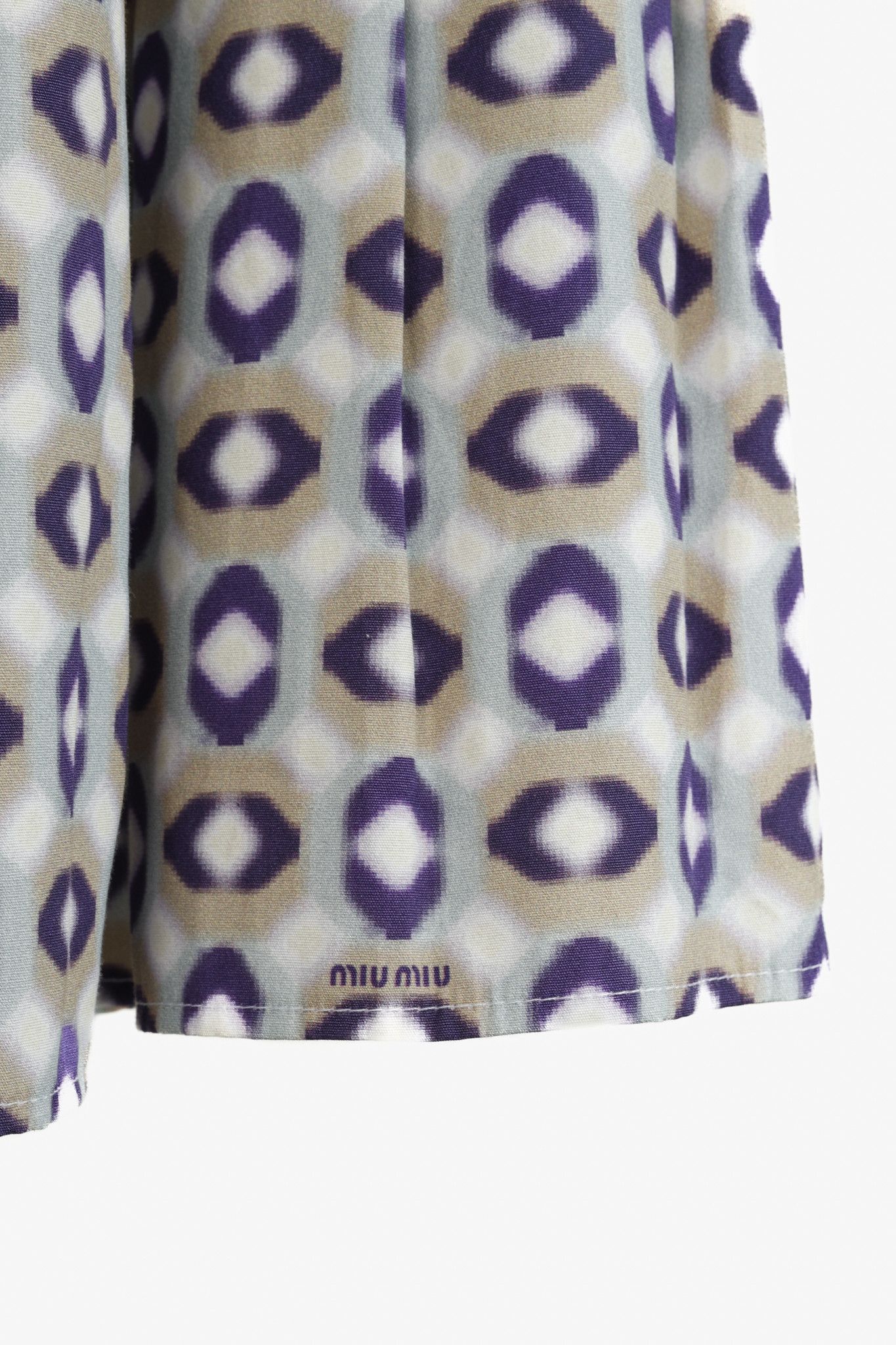 Miu Miu Miu Miu 2007 Taupe Geometric Print Skirt Size 27" / US 4 / IT 40 - 7 Thumbnail