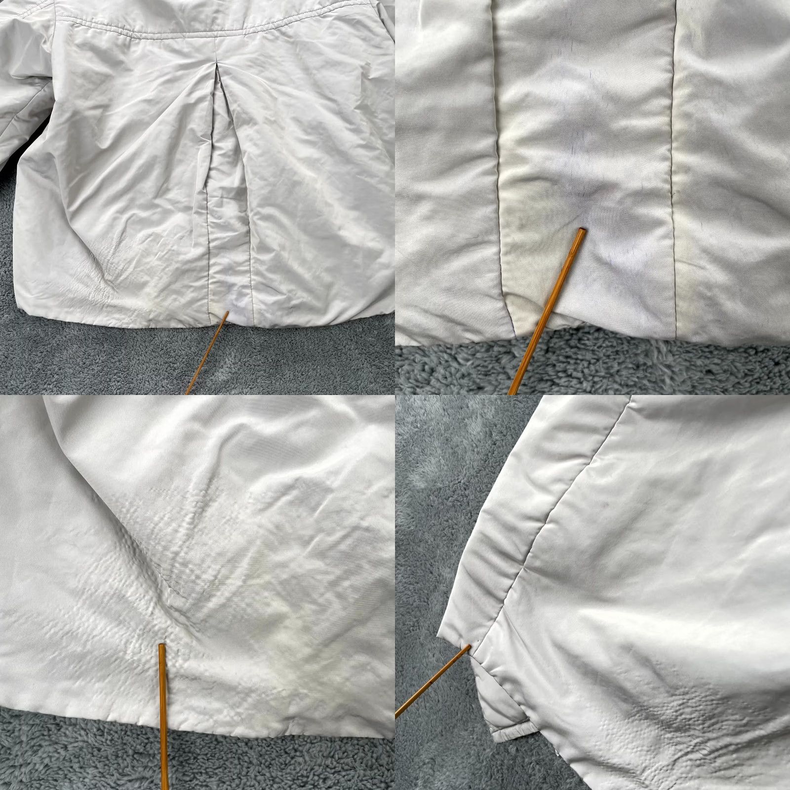Brunello Cucinelli Brunello Cucinelli Jacket Womens XL White Silk Blend Hooded Removable Hood Parka Short Sleeve Long Sleeve Snap Closure Satin Lining Silk Size XL / US 12-14 / IT 48-50 - 10 Thumbnail