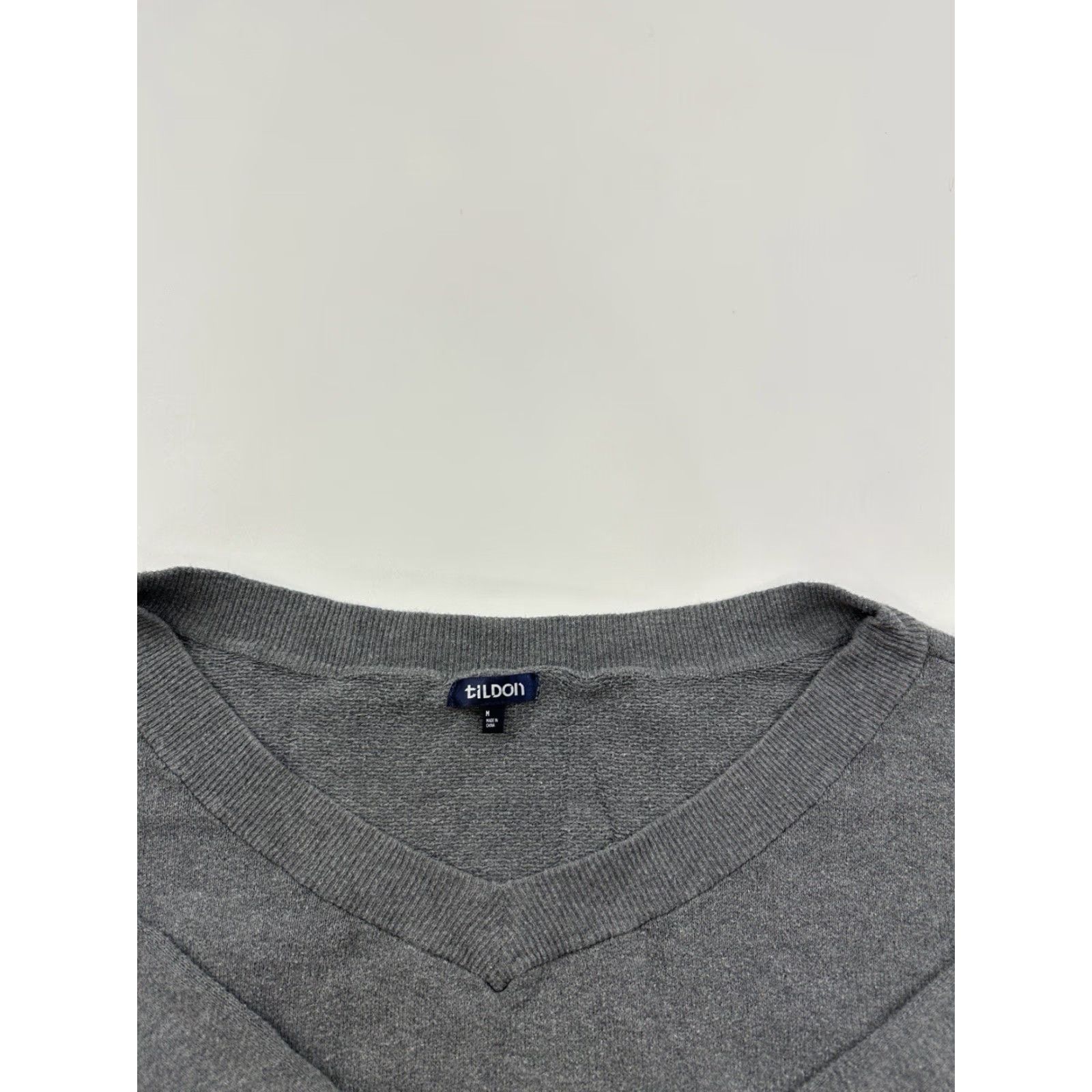 Vintage Tildon Sweater Womens Medium Gray Pullover V-Neck Ladies Shirt Size M / US 6-8 / IT 42-44 - 2 Thumbnail