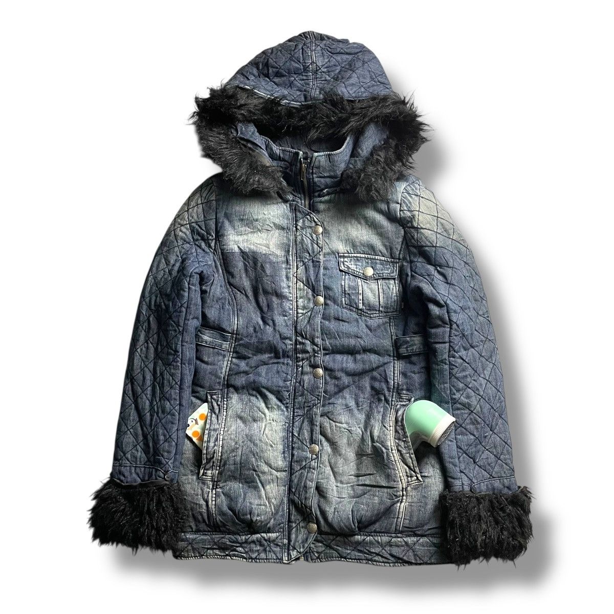 If Six Was Nine × Japanese Brand × Le Grande Bleu (L.G.B.) 🇯🇵 BACKS BUTTON UP FULL ZIP FUR HOODIE DENIM JACKET Size M / US 6-8 / IT 42-44 - 1 Thumbnail