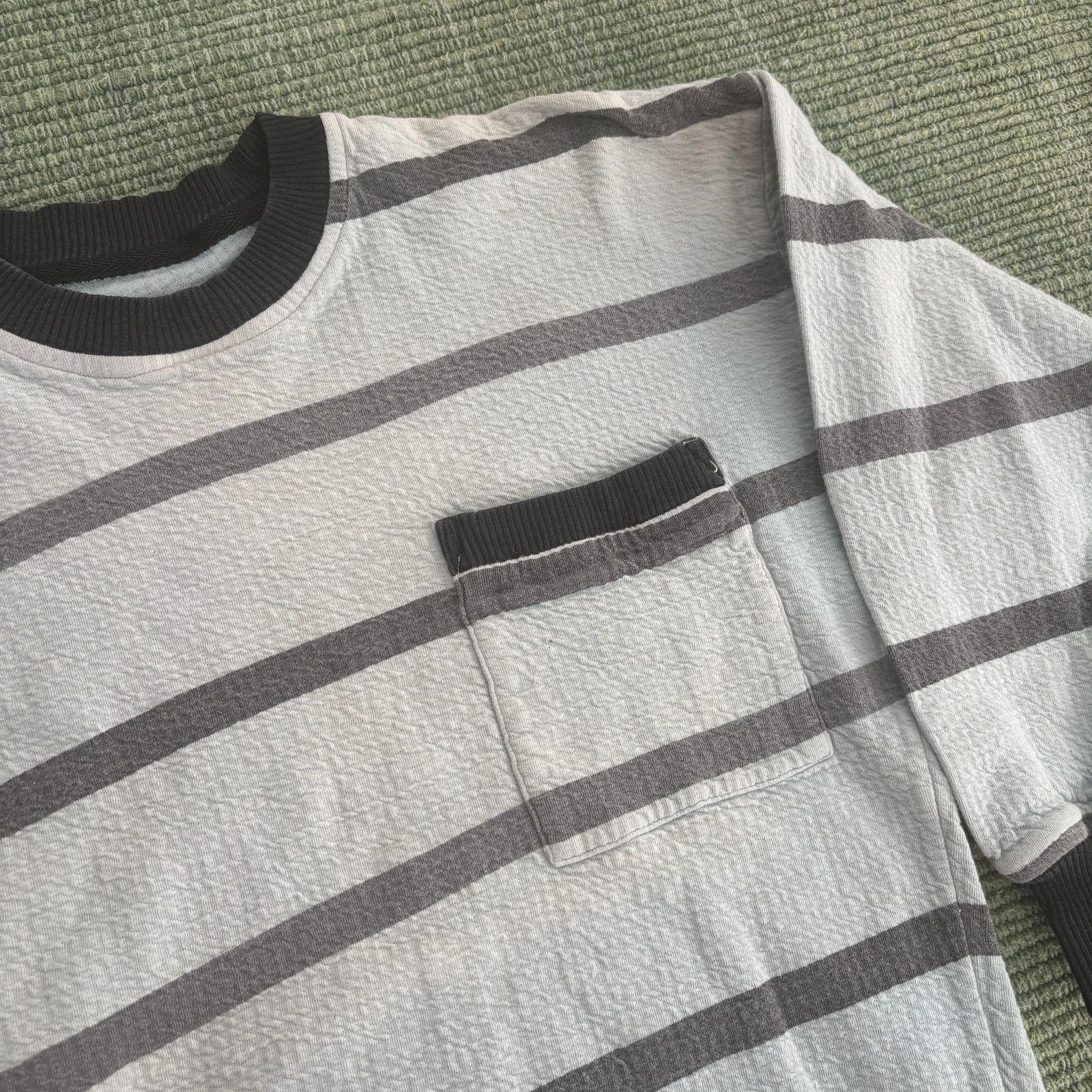 Vintage Vintage 80s era textured cotton kids striped sweatshirt Size XS / US 0-2 / IT 36-38 - 4 Thumbnail