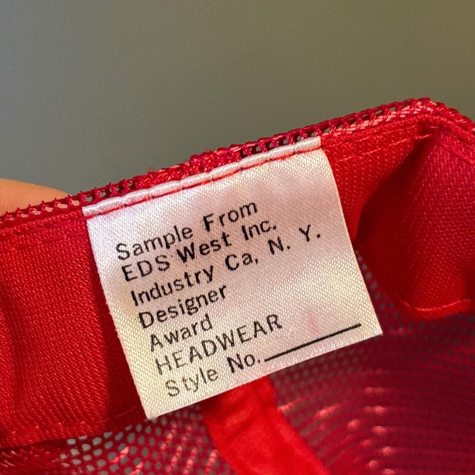 Designer Vintage TAG Sample Red Mesh Trucker Snapback Hat Size ONE SIZE - 7 Thumbnail