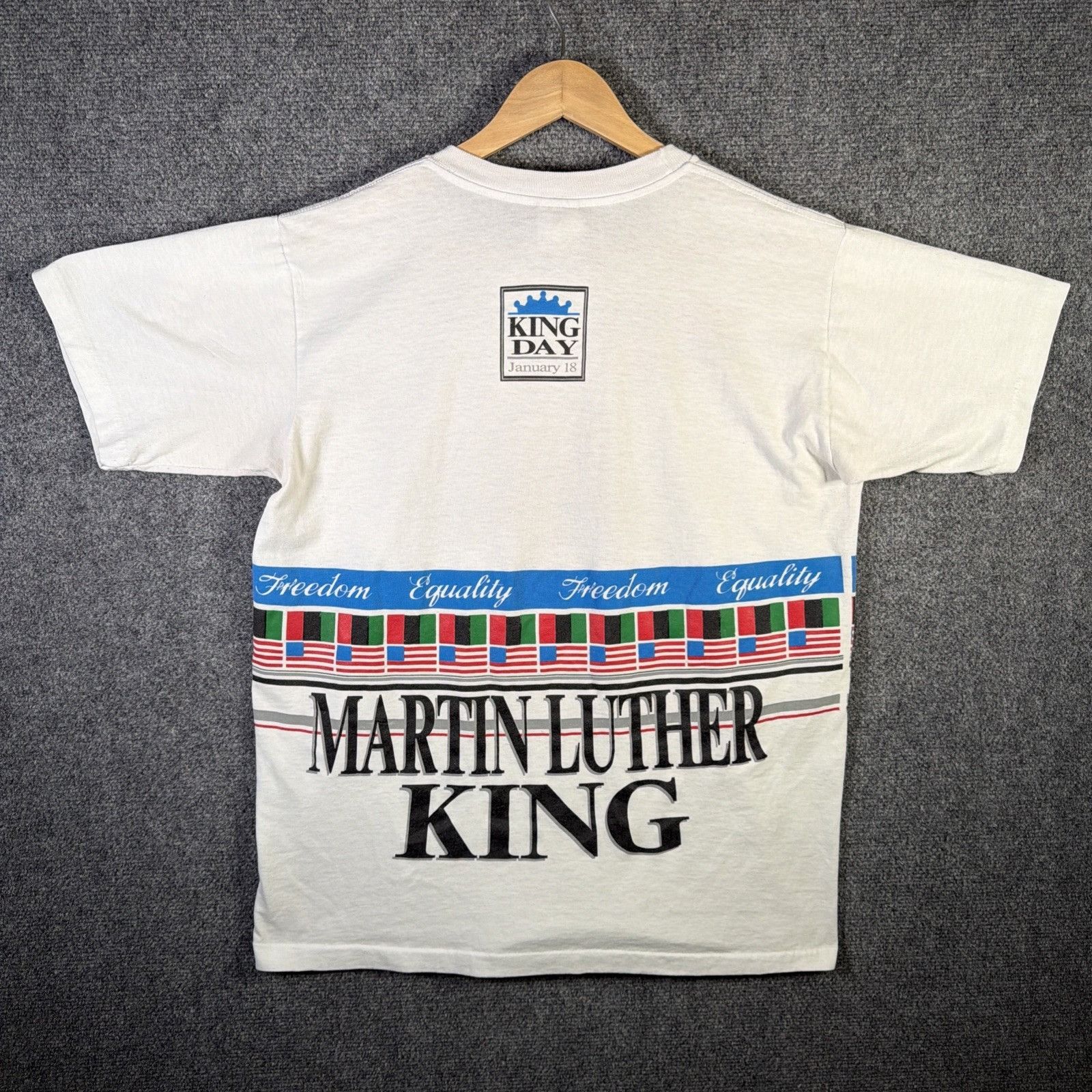 Vintage Vintage Martin Luther King Shirt Mens Large White 90s AOP Size US L / EU 52-54 / 3 - 6 Thumbnail