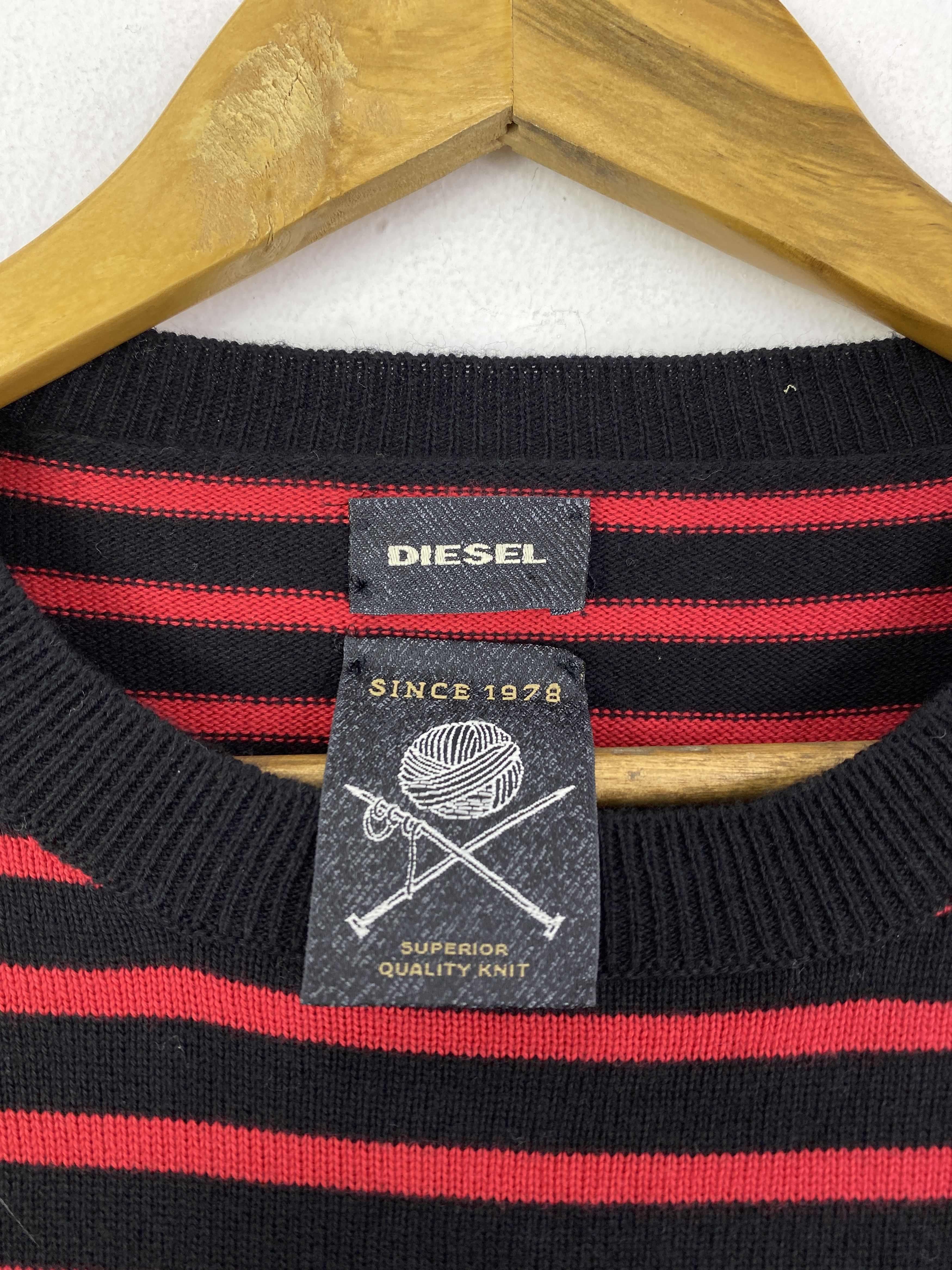 Diesel Vintage Diesel Stripes Wording Pullover Sweatshirt SH0137 Size US S / EU 44-46 / 1 - 7 Thumbnail