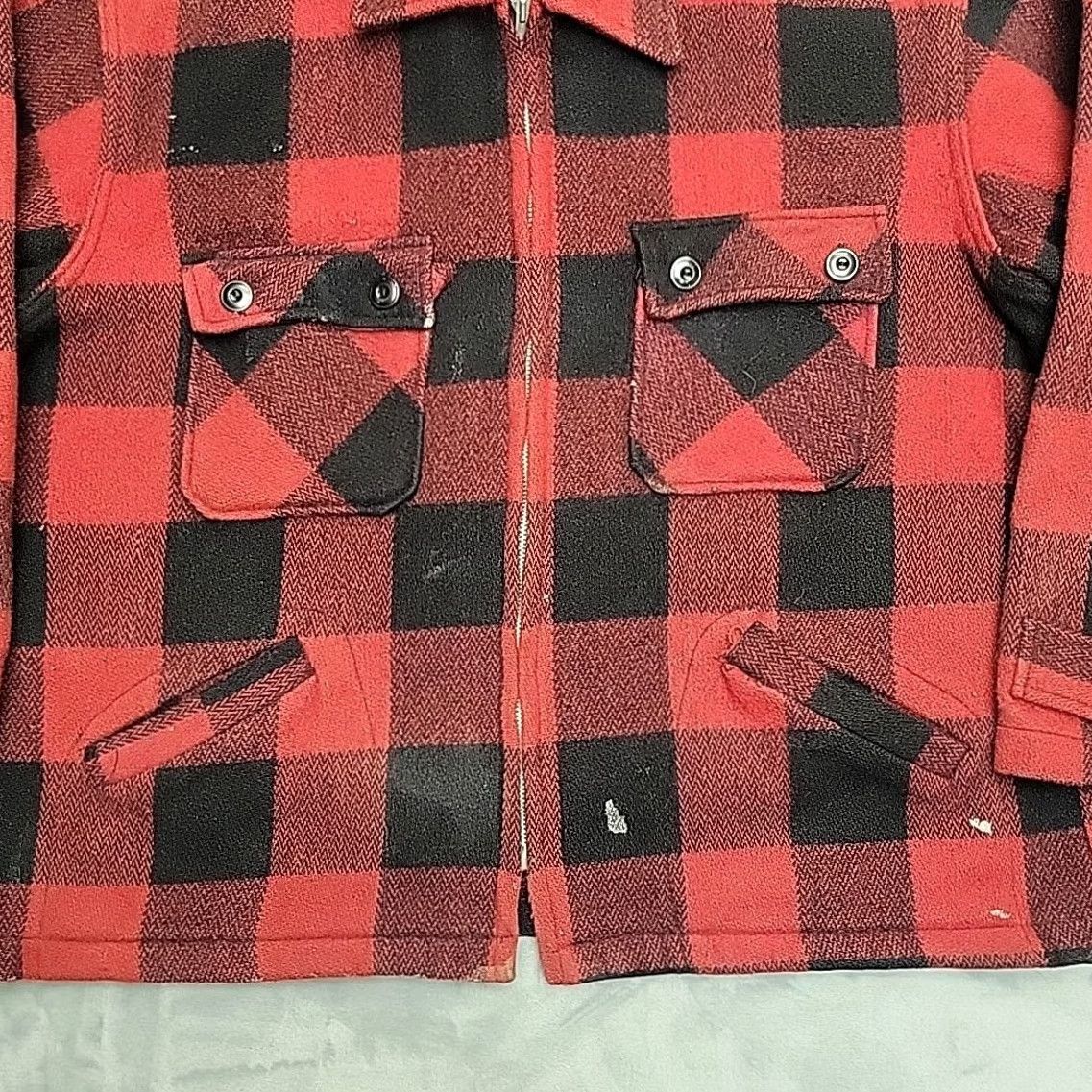 Vintage VTG King Kole Shirt Jacket Mens M Red Buffalo Plaid Wool Over Shirt Logger Button-Up Size US M / EU 48-50 / 2 - 2 Thumbnail