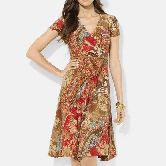 Ralph Lauren Vintage Ralph Lauren Petite Paisley Wrap Dress Size XS / US 0-2 / IT 36-38 - 1 Thumbnail