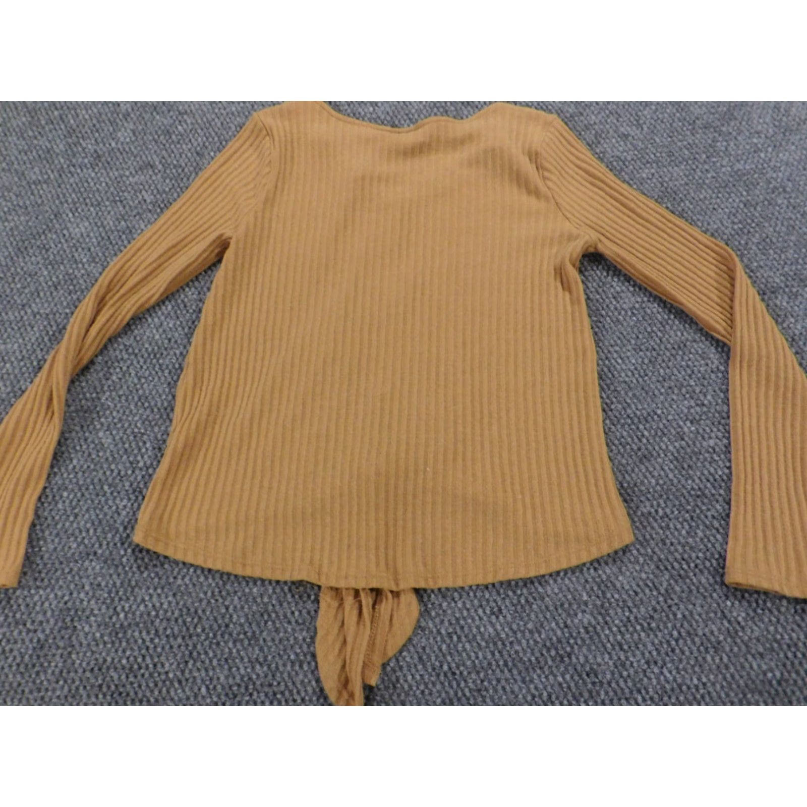 Vintage Jun & Ivy Womens Blouse M Brown Solid Round Neck Long Sleeve Pullover Button-Up Top Size M / US 6-8 / IT 42-44 - 7 Thumbnail