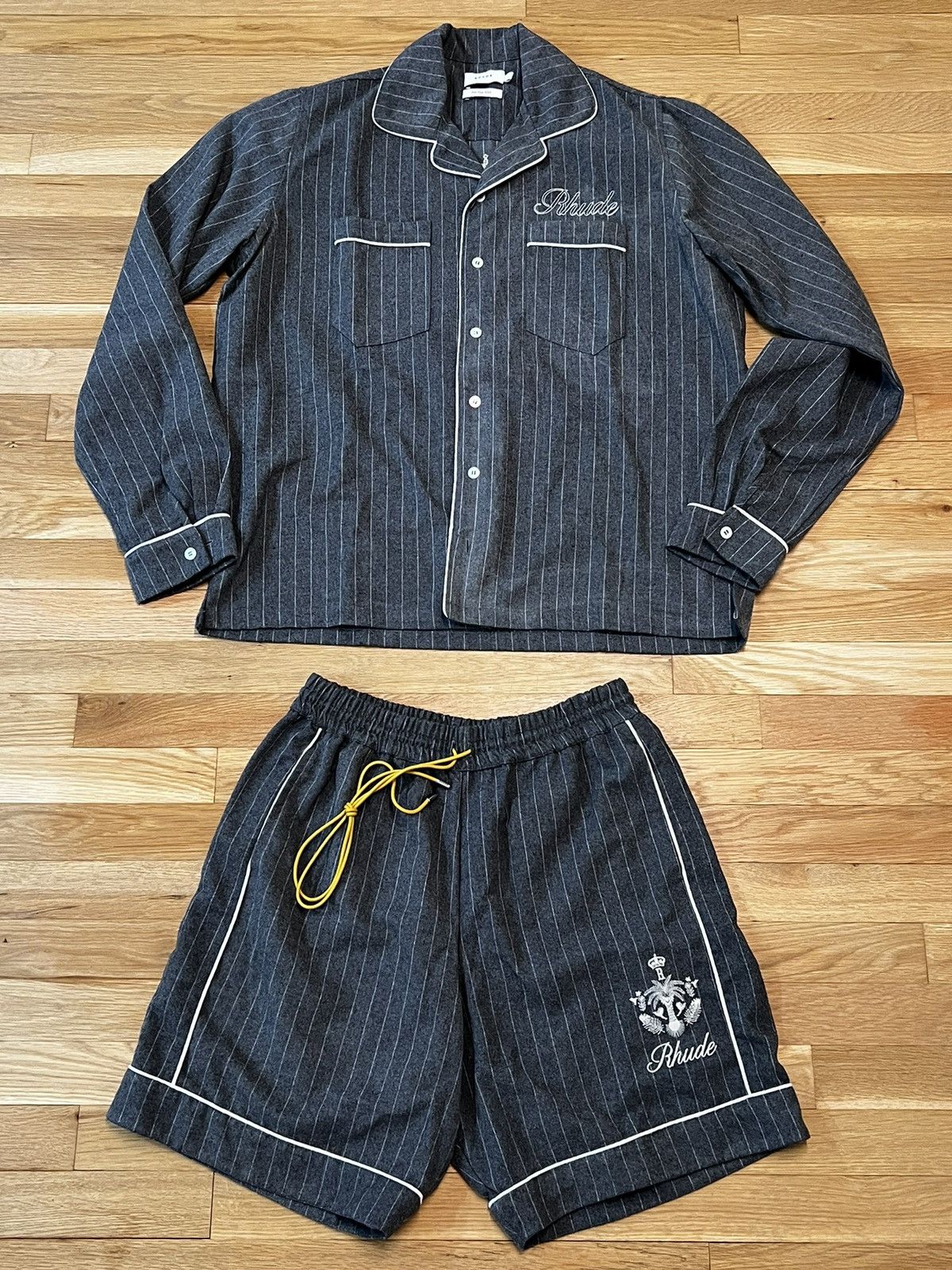 Rhude Rhude PJ long sleeve shirt (XL) & shorts (L) Size US XL / EU 56 / 4 - 1 Thumbnail