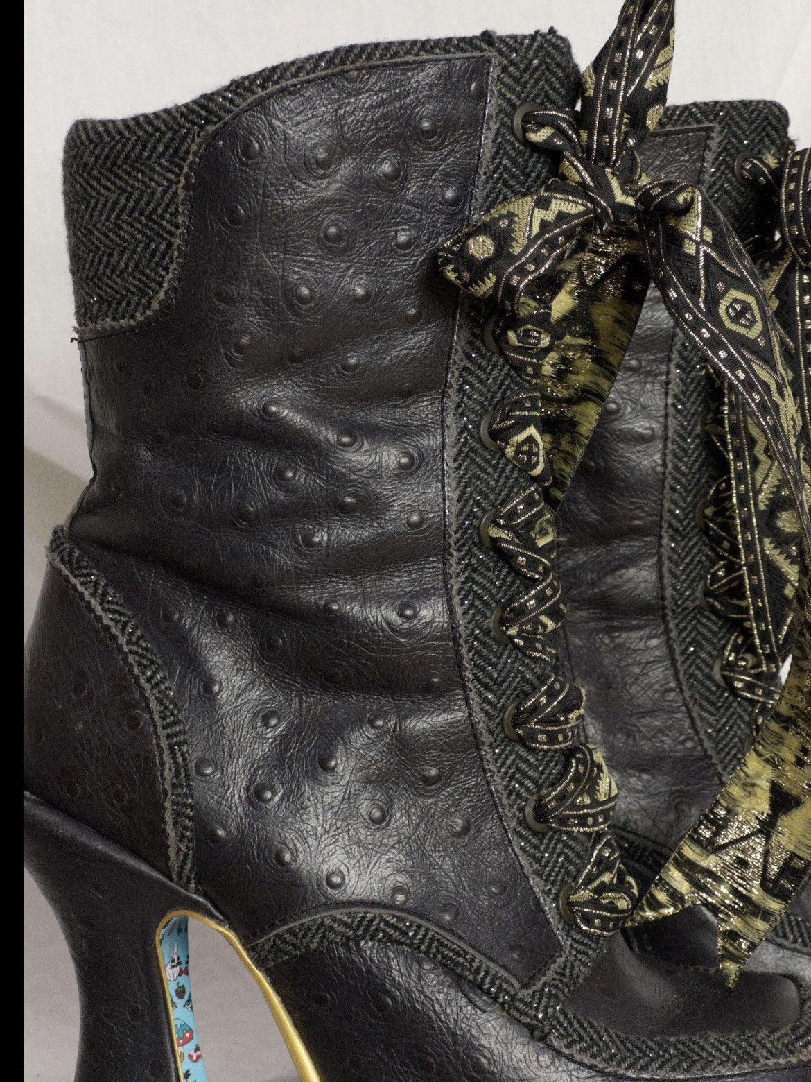 Vintage RARE Irregular Choice Victorian lace-up boots in dark purple Size US 7 / IT 37 - 11 Thumbnail