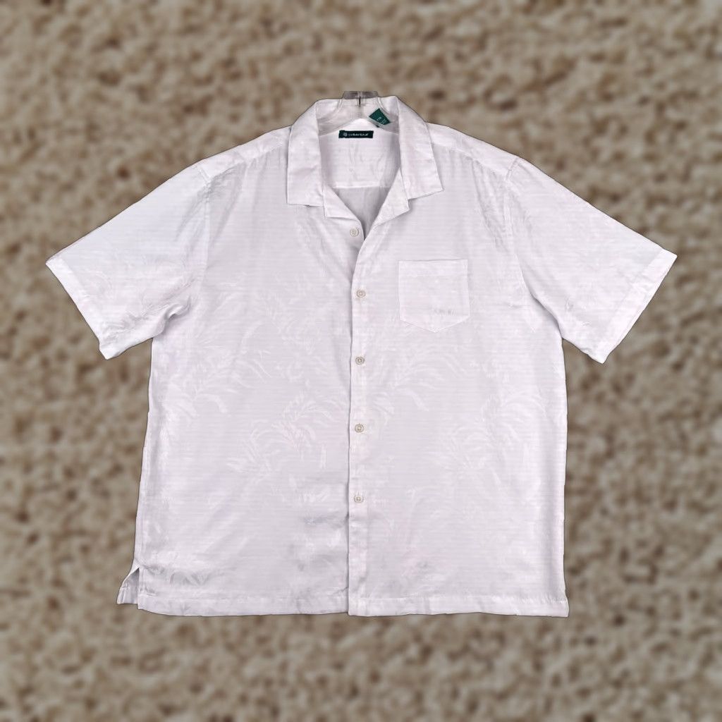 Cubavera Cubavera Shirt Men 2XL White Floral Hawaiian Rayon Blend Two Tone Short Sleeve Button-Up Casual Holiday Aloha Beach Vacation Mens Size US XXL / EU 58 / 5 - 1 Thumbnail