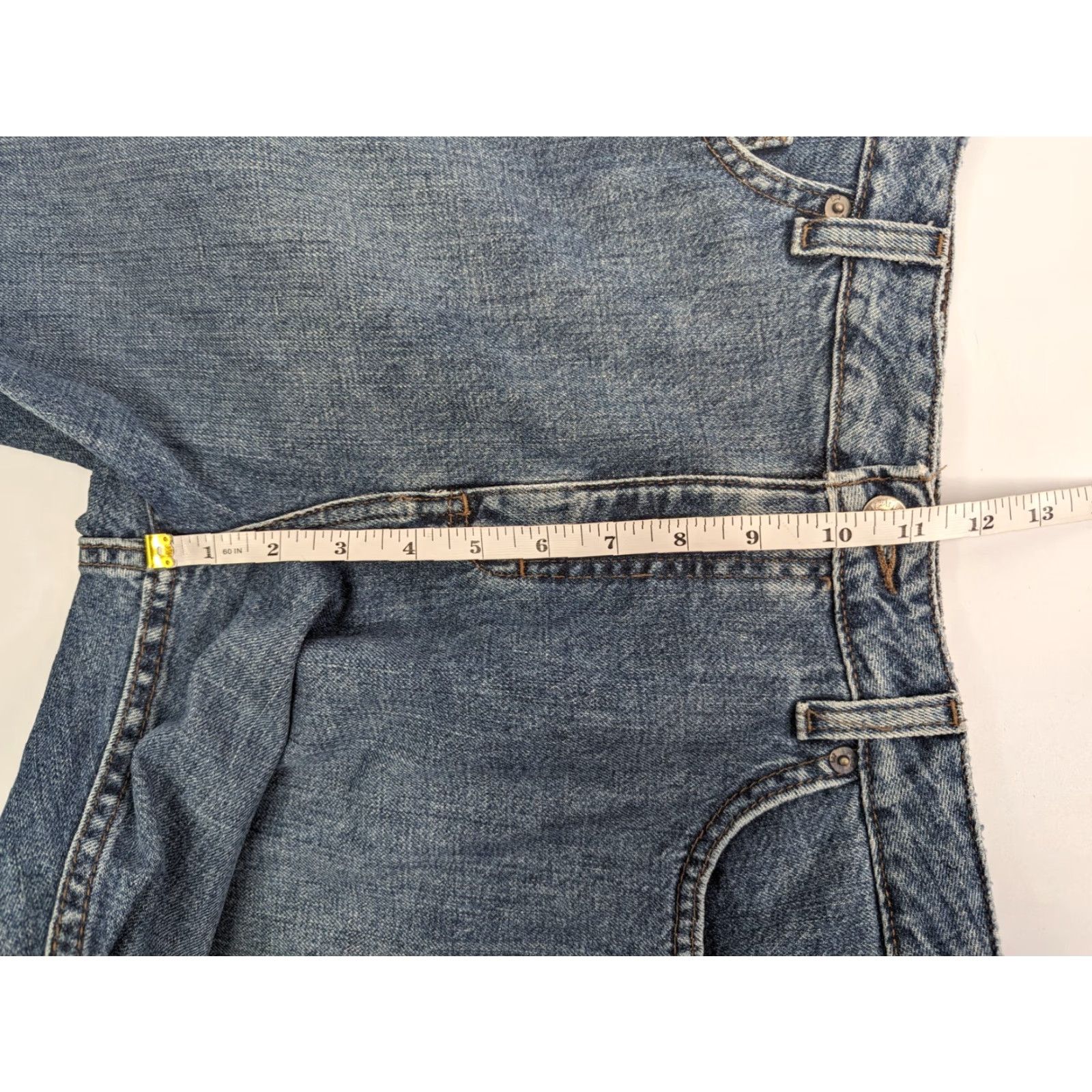 Lee VINTAGE Lee Riveted Jeans Womens Size 16 Petite High Rise Straight Denim 5-Pocket Blue 90s Grunge Y2K Mens Womens Girls? Size 38" / US 16 / IT 52 - 7 Thumbnail