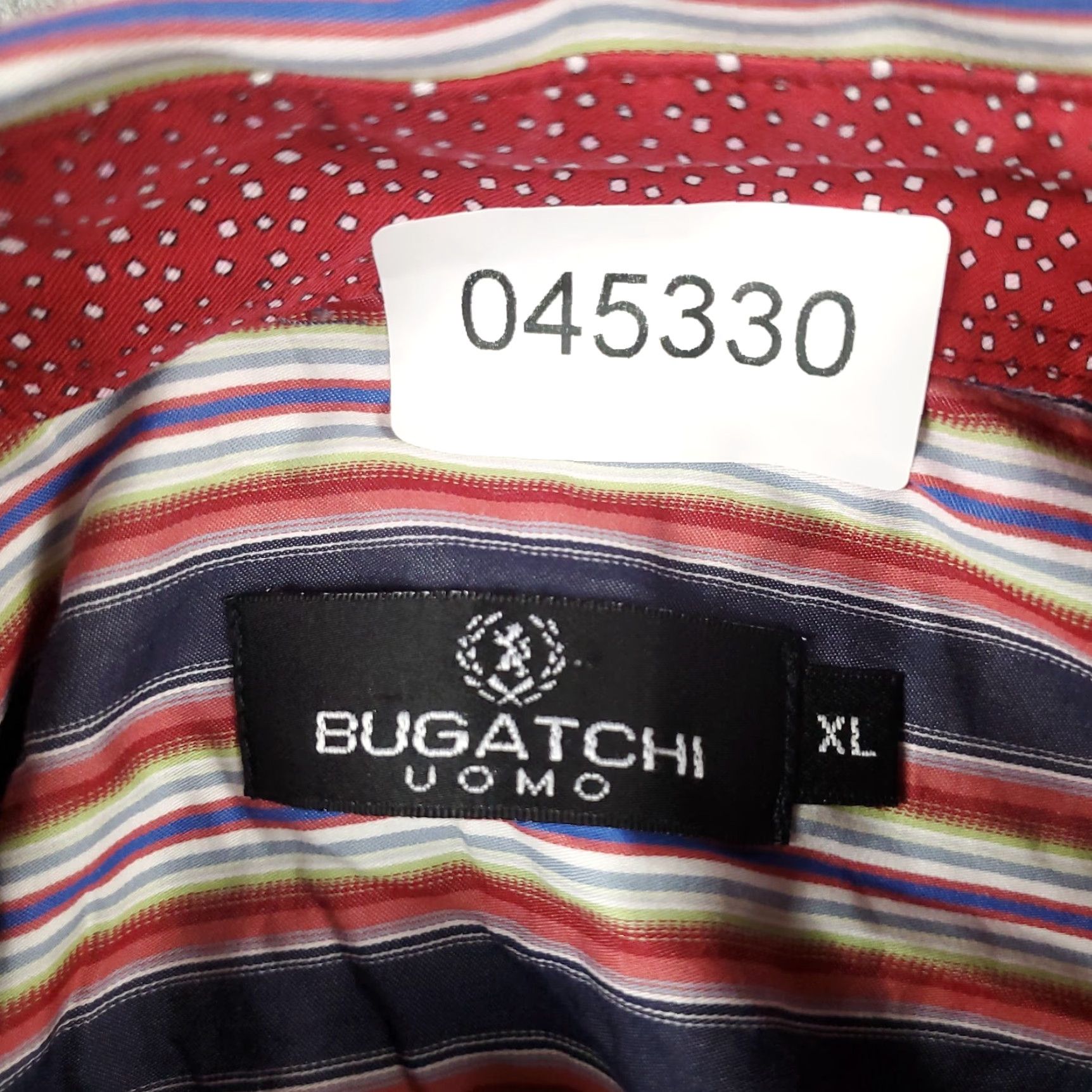 BUGATCHI Bugatchi Uomo Shirt Mens XL Red Striped Long Sleeve Button-Up Casual Size US XL / EU 56 / 4 - 7 Thumbnail