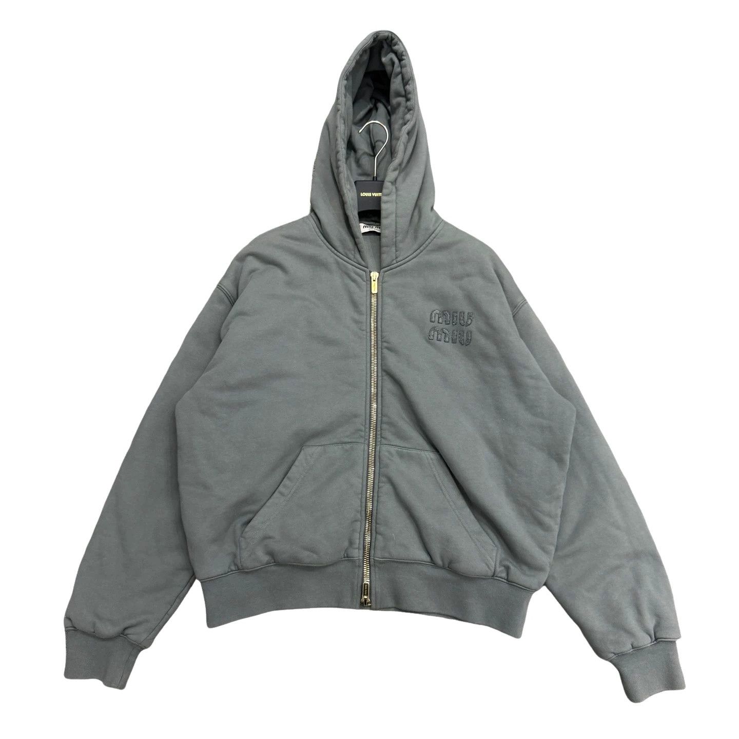 Miu Miu Miu Miu Logo Cotton Zip-Up Hoodie Size XS Size XS / US 0-2 / IT 36-38 - 1 Thumbnail