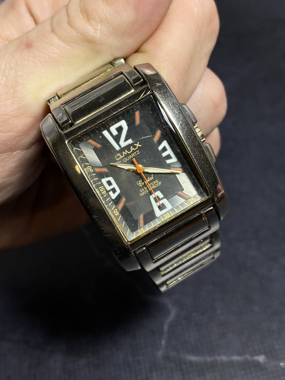 Vintage Omax Rectangular Luminous Watch | Japanese Movement Size ONE SIZE - 9 Thumbnail