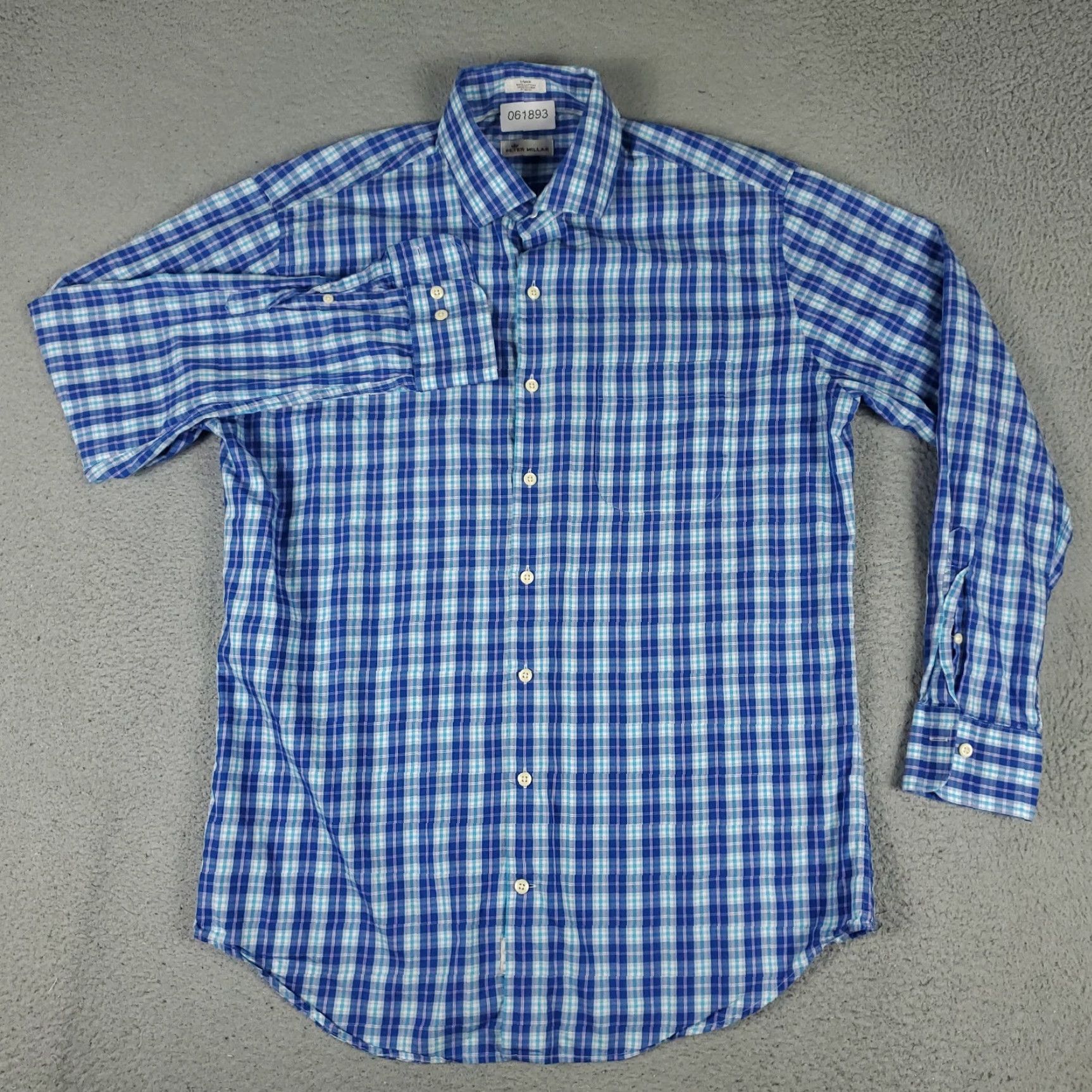 Peter Millar Peter Millar Shirt Mens Large Blue Plaid Casual Button Up Long Sleeve Size US L / EU 52-54 / 3 - 2 Thumbnail