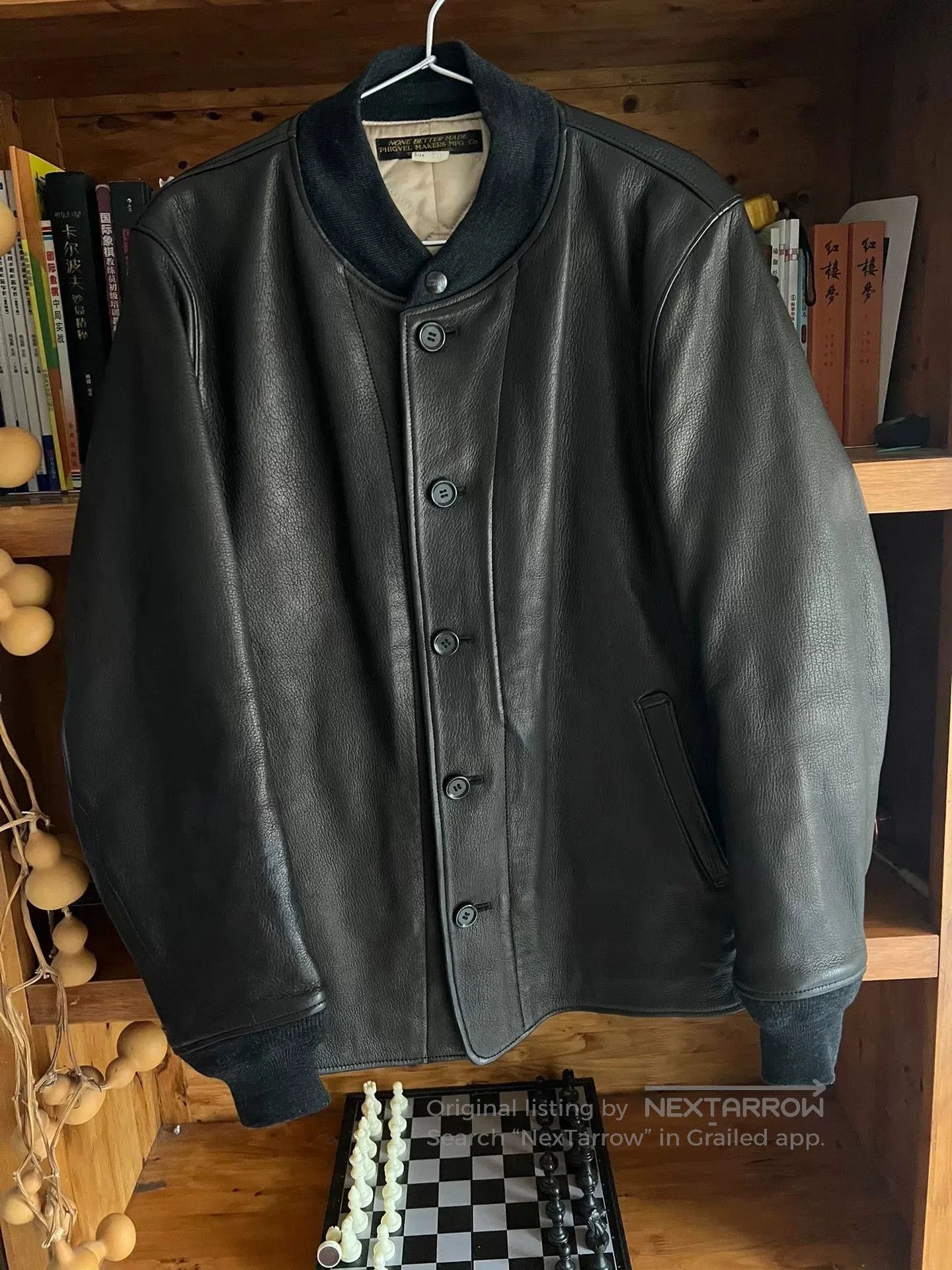 PHIGVEL MAKERS & Co. luxury carbon gray deer leather jacket. Size US XL / EU 56 / 4 - 2 Thumbnail
