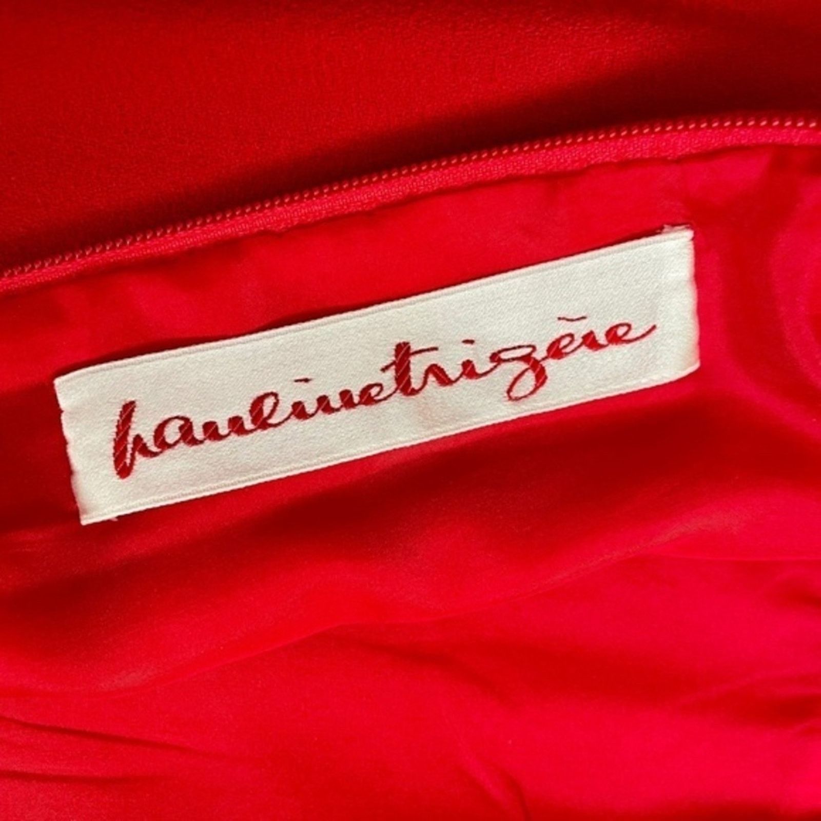 Vintage Pauline Trigère Couture Red High-Necked Dolman Sleeve Dress Size M / US 6-8 / IT 42-44 - 7 Thumbnail
