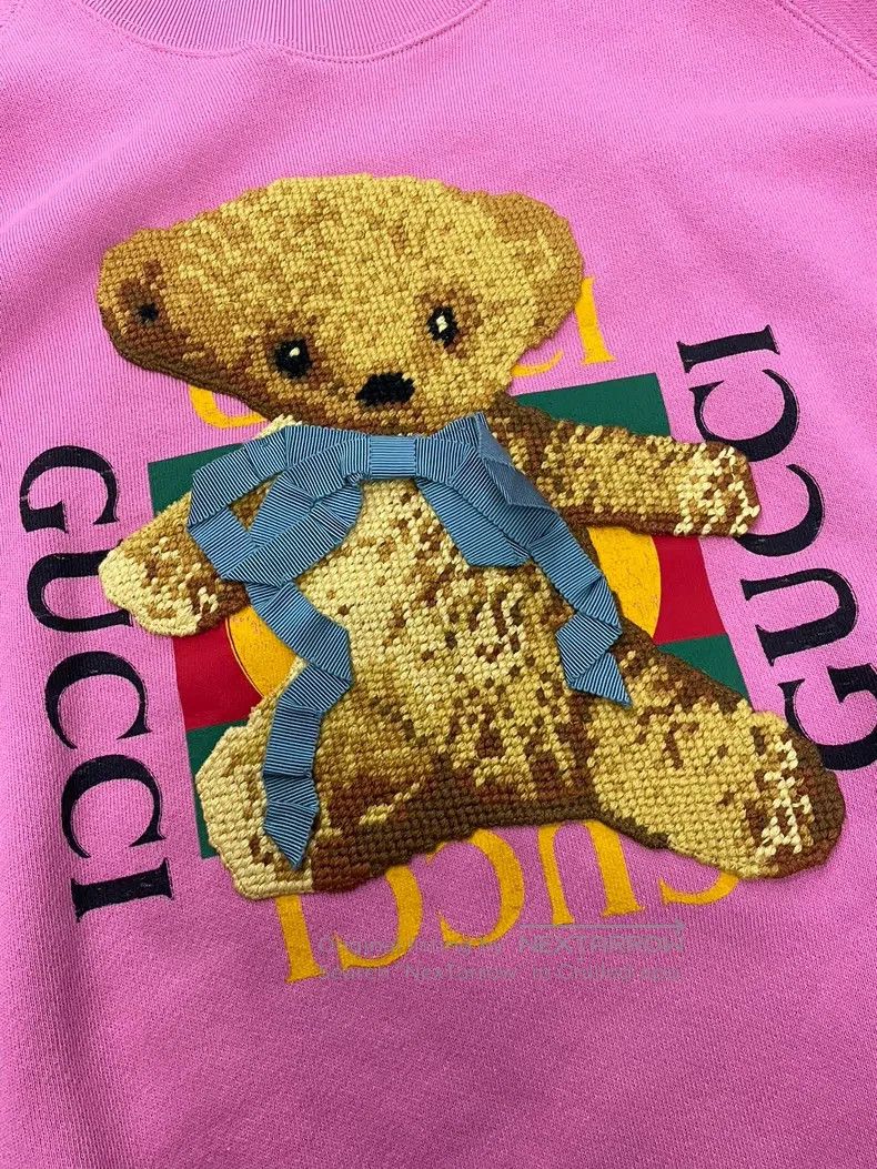 Gucci Gucci Pink letter logo bear sweatshirt Size US XS / EU 42 / 0 - 2 Thumbnail