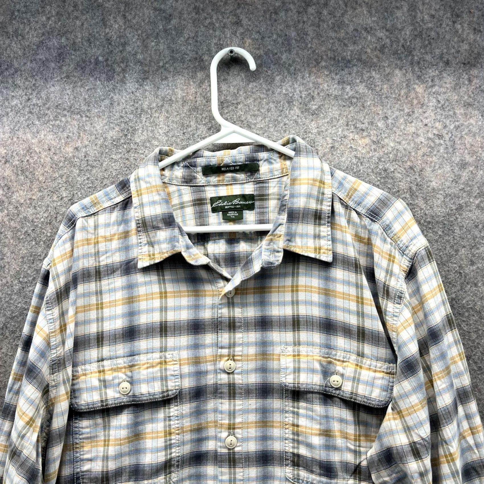 Eddie Bauer Eddie Bauer Shirt Men XLT Beige Yellow Casual Button Down Plaid Preppy Vintage Size US XL / EU 56 / 4 - 5 Thumbnail