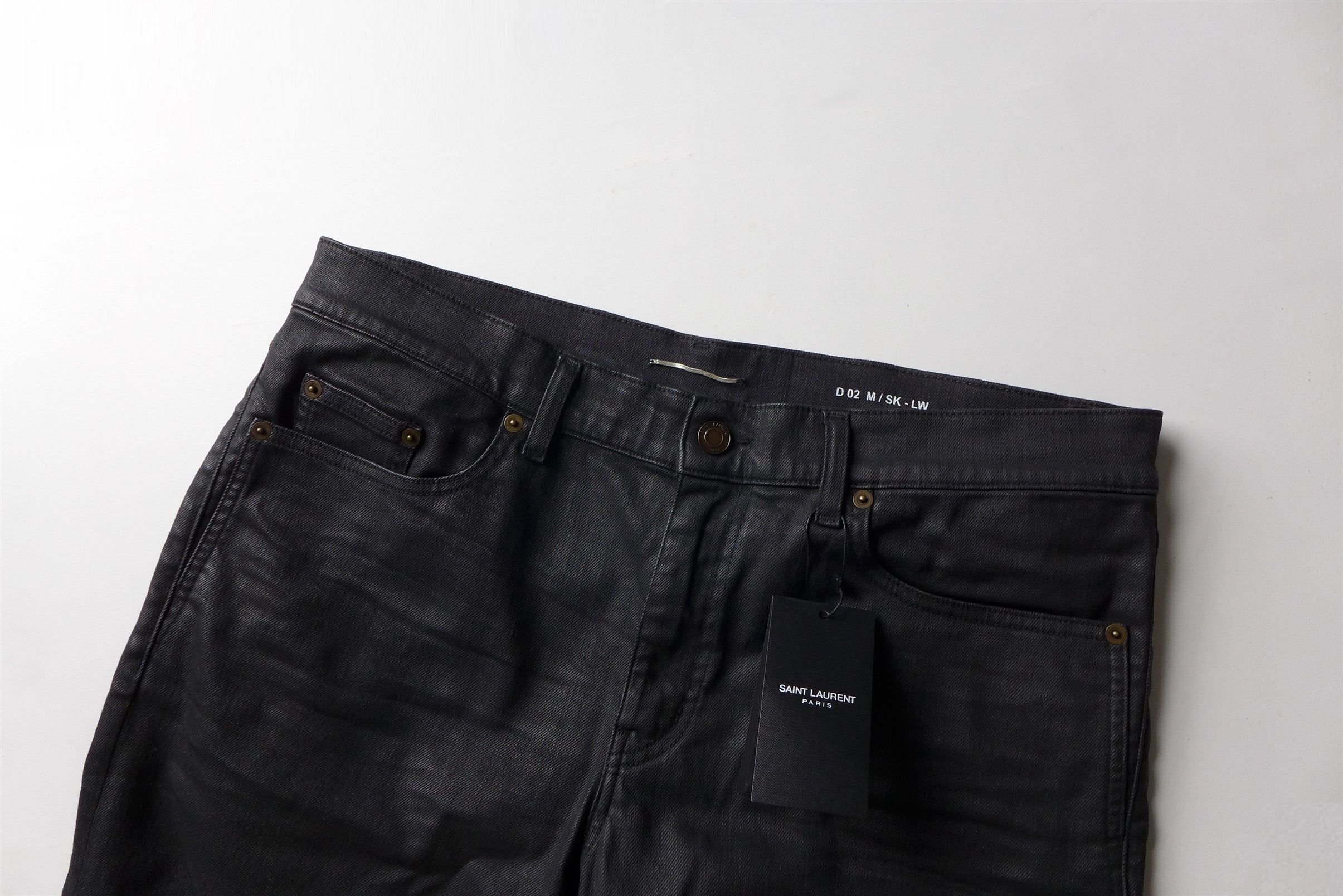 Saint Laurent Paris Saint Laurent D02 Jeans --- Coated Black Denim Size US 38 / EU 54 - 9 Thumbnail