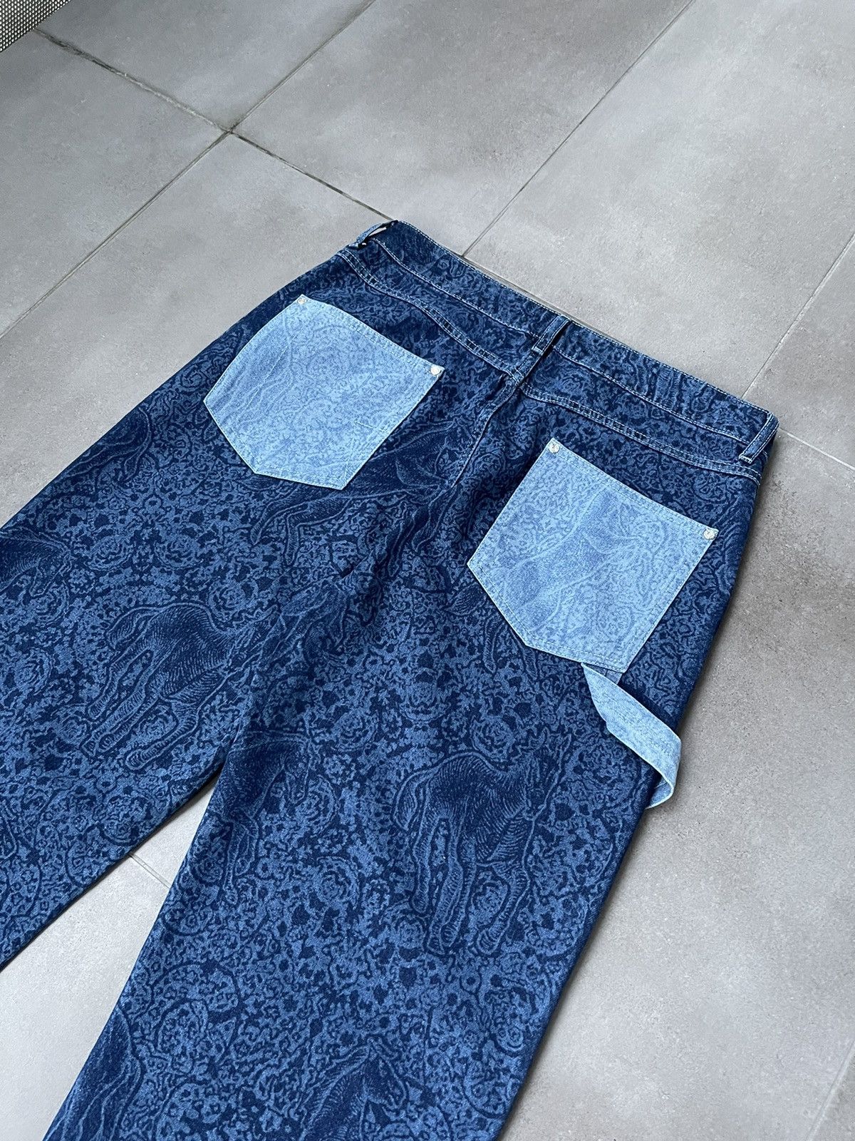 Les Benjamins !DS! SS23 Les Benjamins Horse Paisley Navy Denim Pants Size US 34 / EU 50 - 15 Thumbnail