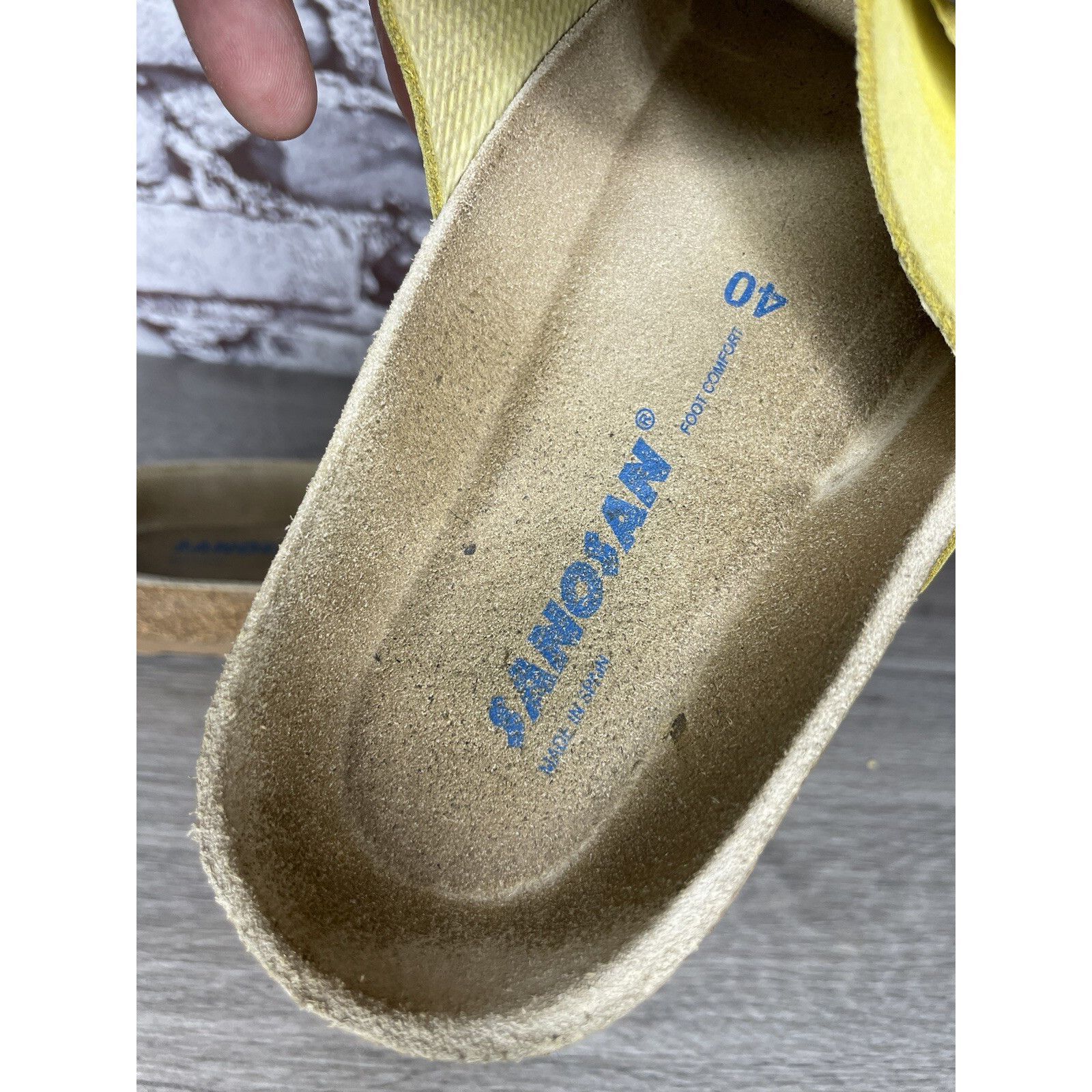 Other Sanosan Yellow Leather Arizona Slides Casual Cork Sandals Wo Size US 9.5 / IT 39.5 - 9 Thumbnail