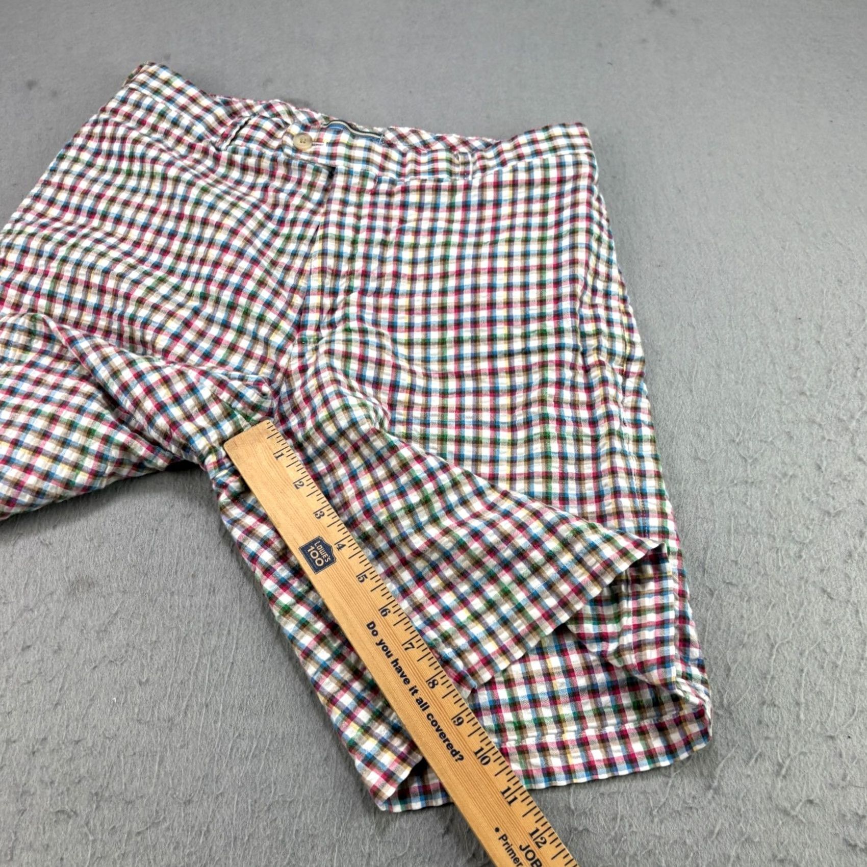 Peter Millar Peter Millar Shorts Mens 33 Plaid Multicolor Chino Seersucker Preppy Golf Cotton Short Size US 33 - 5 Thumbnail