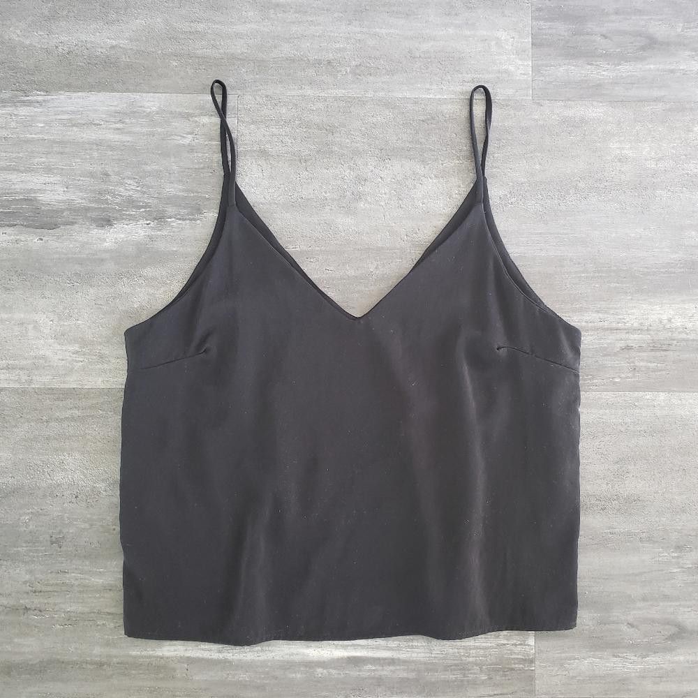Designer Black Classic Double Layered Cropped Cami Size M / US 6-8 / IT 42-44 - 1 Thumbnail