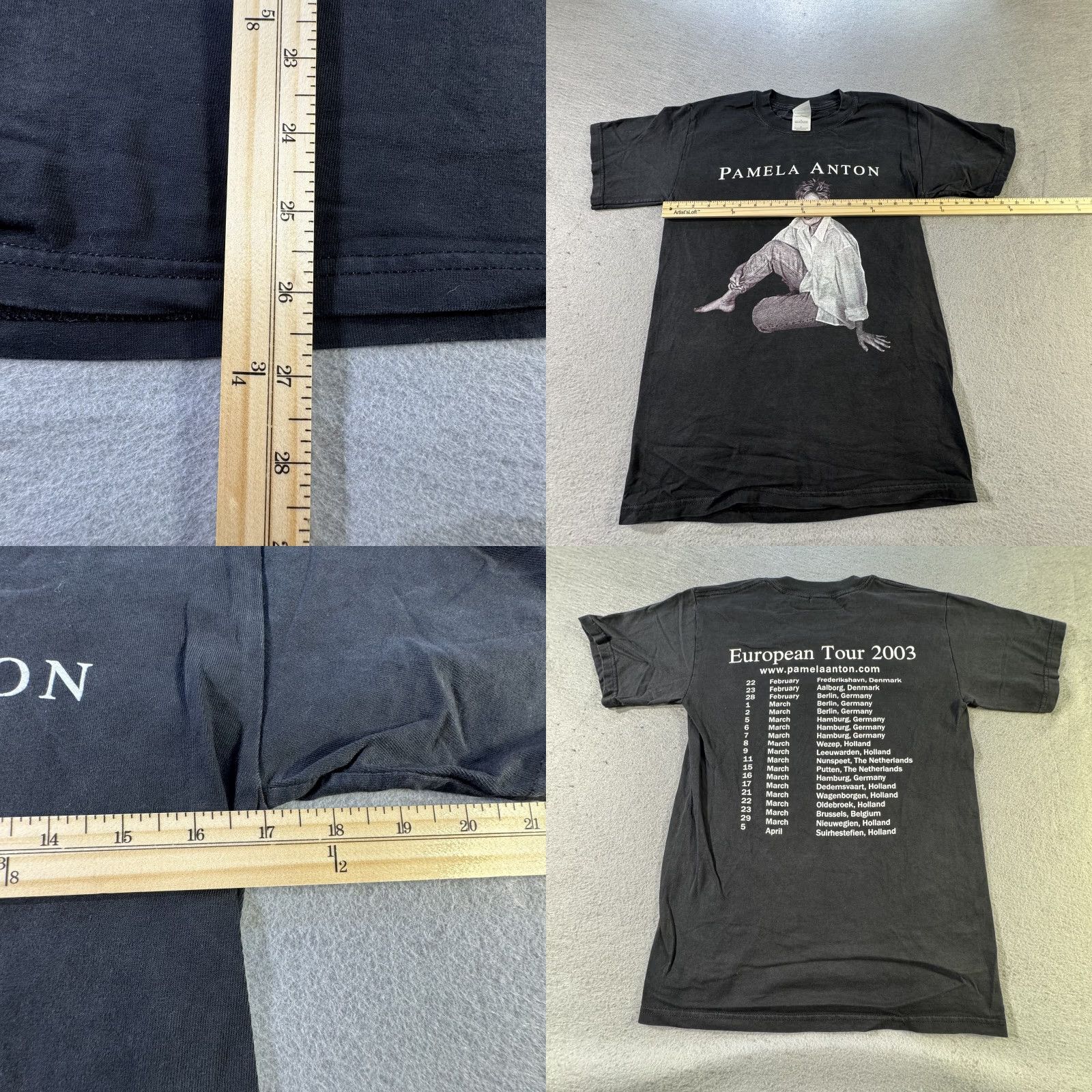 Gildan VINTAGE Pamela Anton Shirt Mens Small Black 2003 European Tour Band Tee Mens Small Black 2000s Band Music Graphic Print 2003 European Tour Mens Size US S / EU 44-46 / 1 - 8 Thumbnail