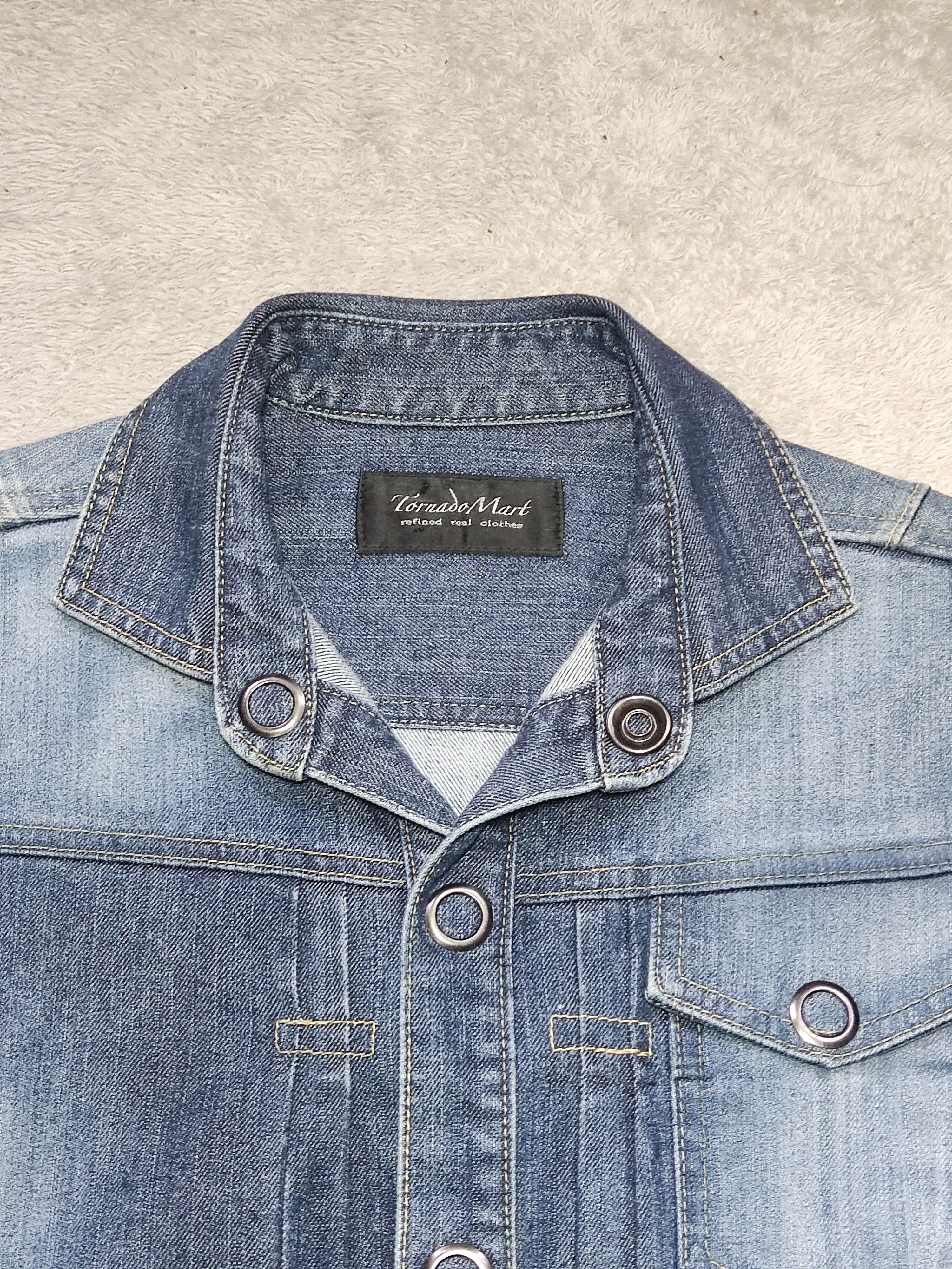 Tornado Mart Distressed Tornado Mart 3D Wrinkle Slim Denim Y2K Jacket Size M / US 6-8 / IT 42-44 - 4 Thumbnail
