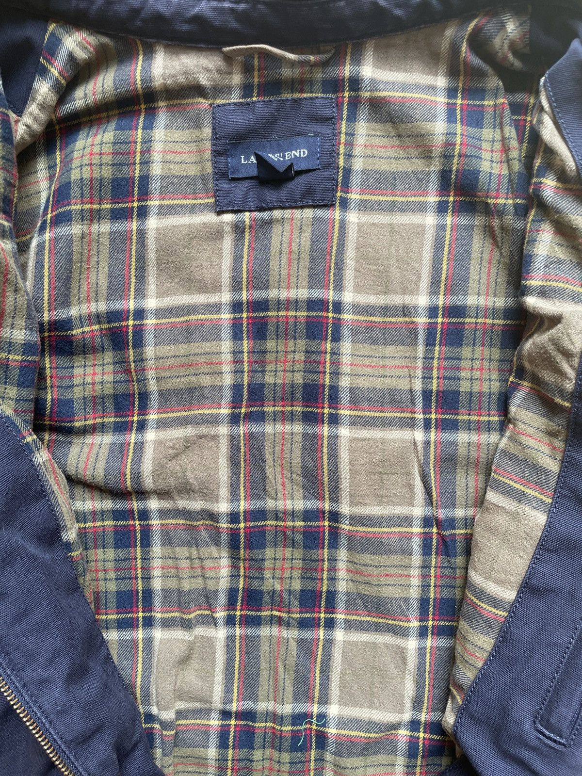 Lands' End Vintage 90s Lands’ End Plaid Coat Jacket Navy Size XL Size US XL / EU 56 / 4 - 6 Thumbnail