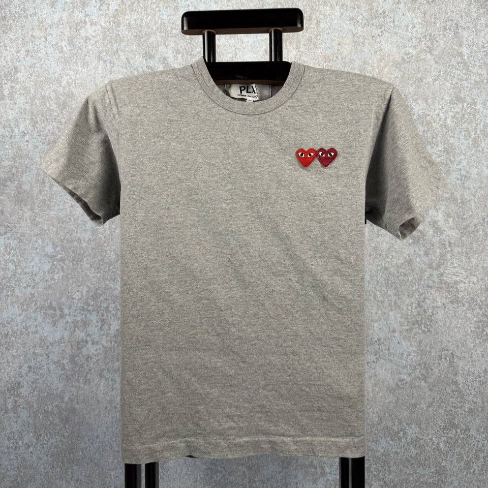 Comme des Garcons PLAY PLAY COMME DES GARCONS BASIC DOUBLE HEART LOGO TEE Size M / US 6-8 / IT 42-44 - 1 Thumbnail