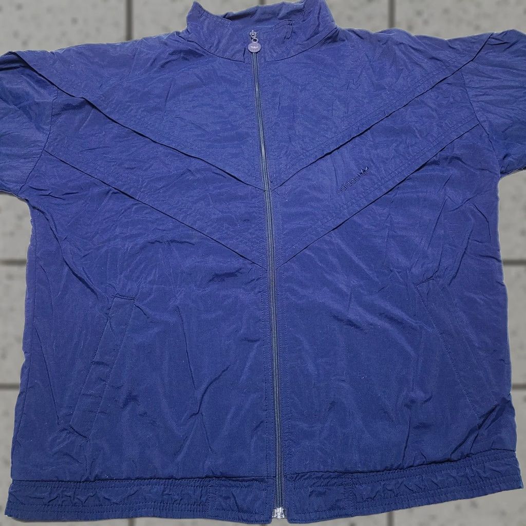Adidas VINTAGE Adidas Track Jacket Men L 90s Nylon Windbreaker Cotton Lined Blue Embroidered Logo Zipper Windbreaker Size US L / EU 52-54 / 3 - 1 Thumbnail