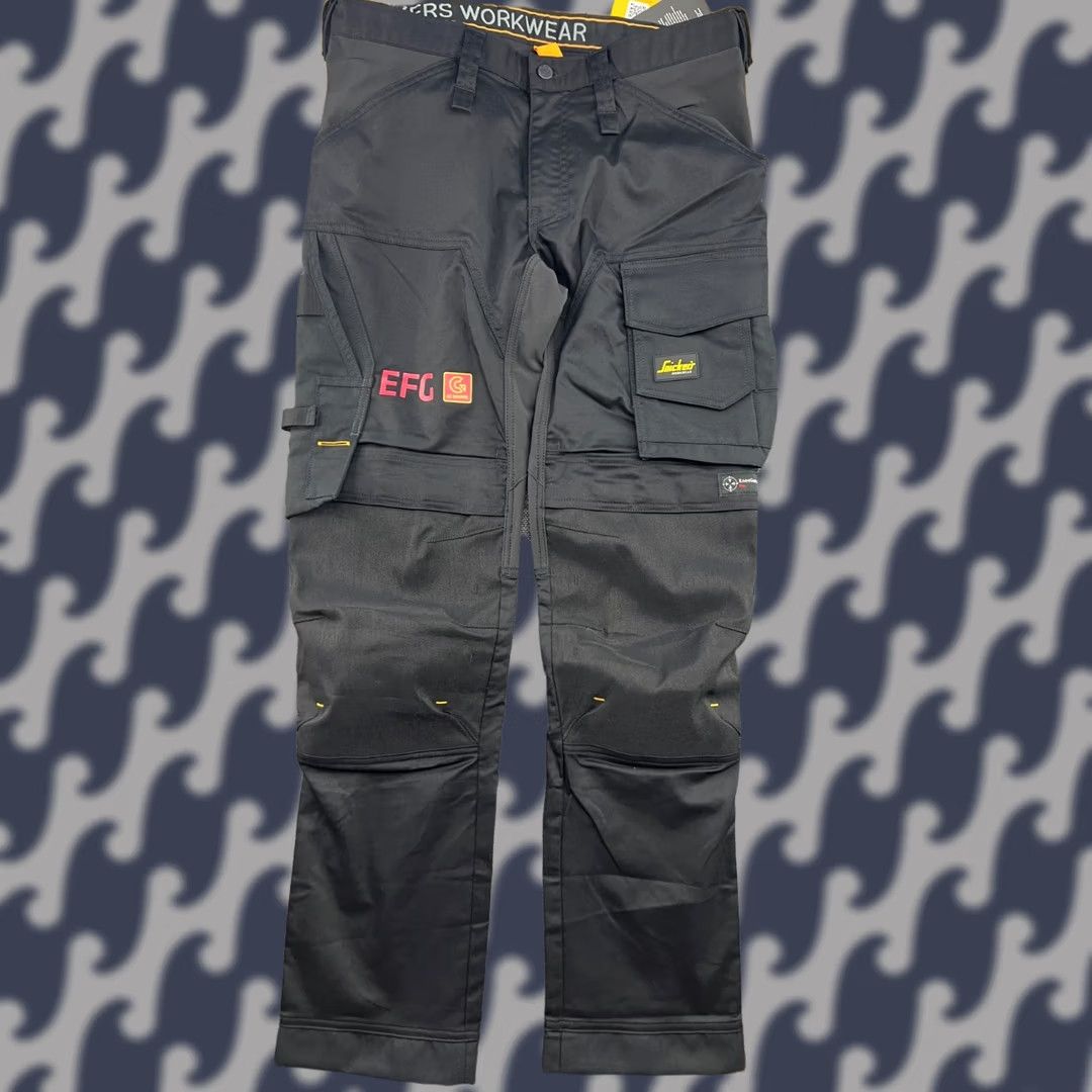 Kickers Snickers Pants 50 Black Allround Stretch Work Mens Size Trousers Knee Guard Cordura Size US 34 / EU 50 - 1 Thumbnail