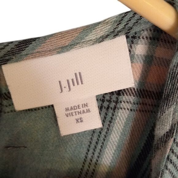 J. Jill J. Jill XS Womens Short Sleeve Shirt Plaid Cotton Modal Blen Size XS / US 0-2 / IT 36-38 - 6 Thumbnail