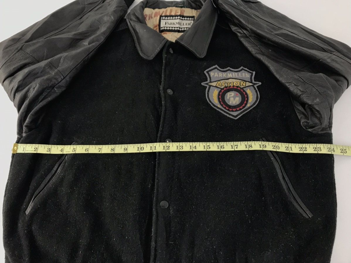 Vintage 90s Park Miller Action Varsity Jacket Leather Sleeve Jacket Size US L / EU 52-54 / 3 - 11 Thumbnail
